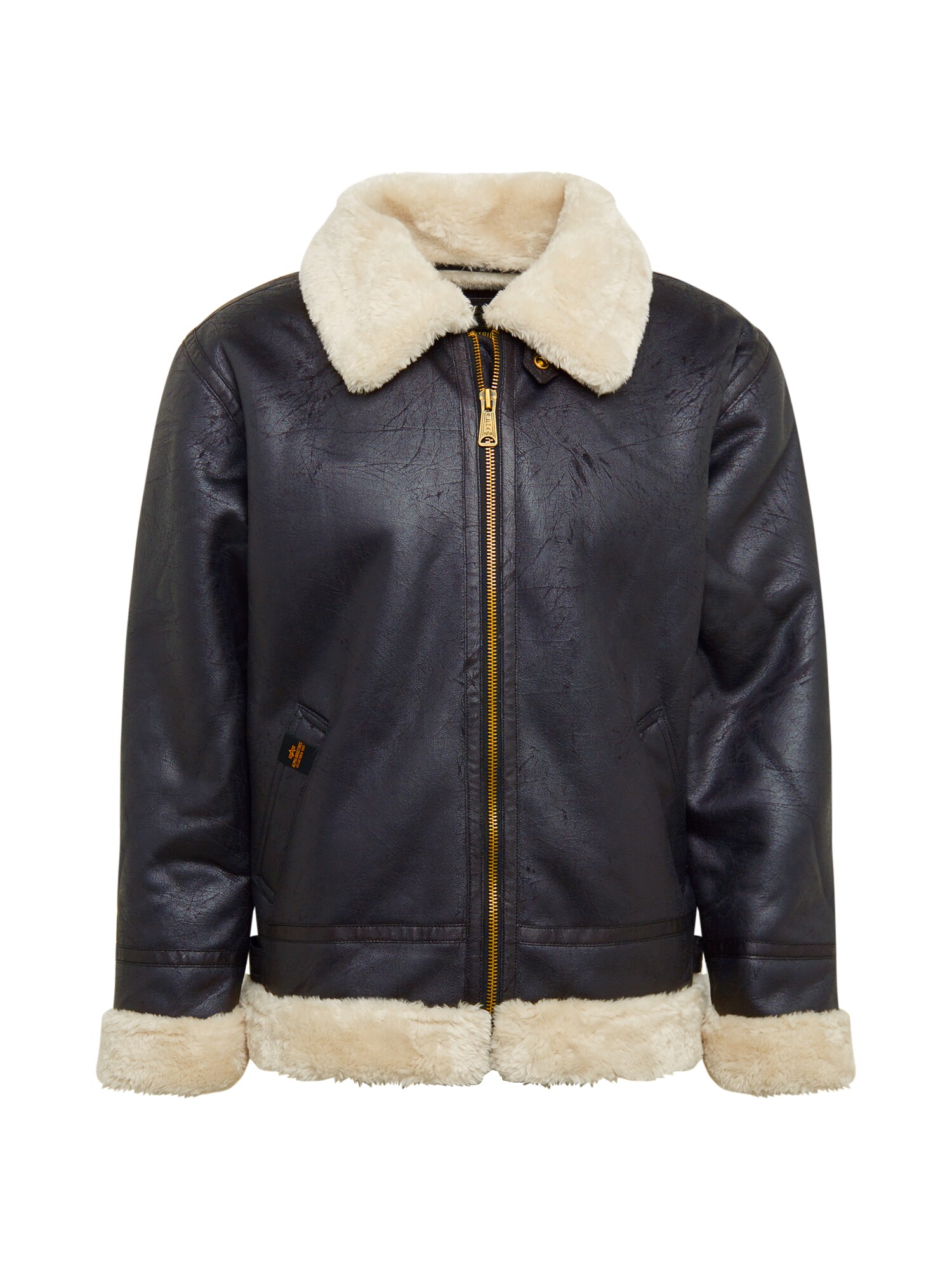 ALPHA INDUSTRIES Žieminė striukė 'B3 FL'  juoda