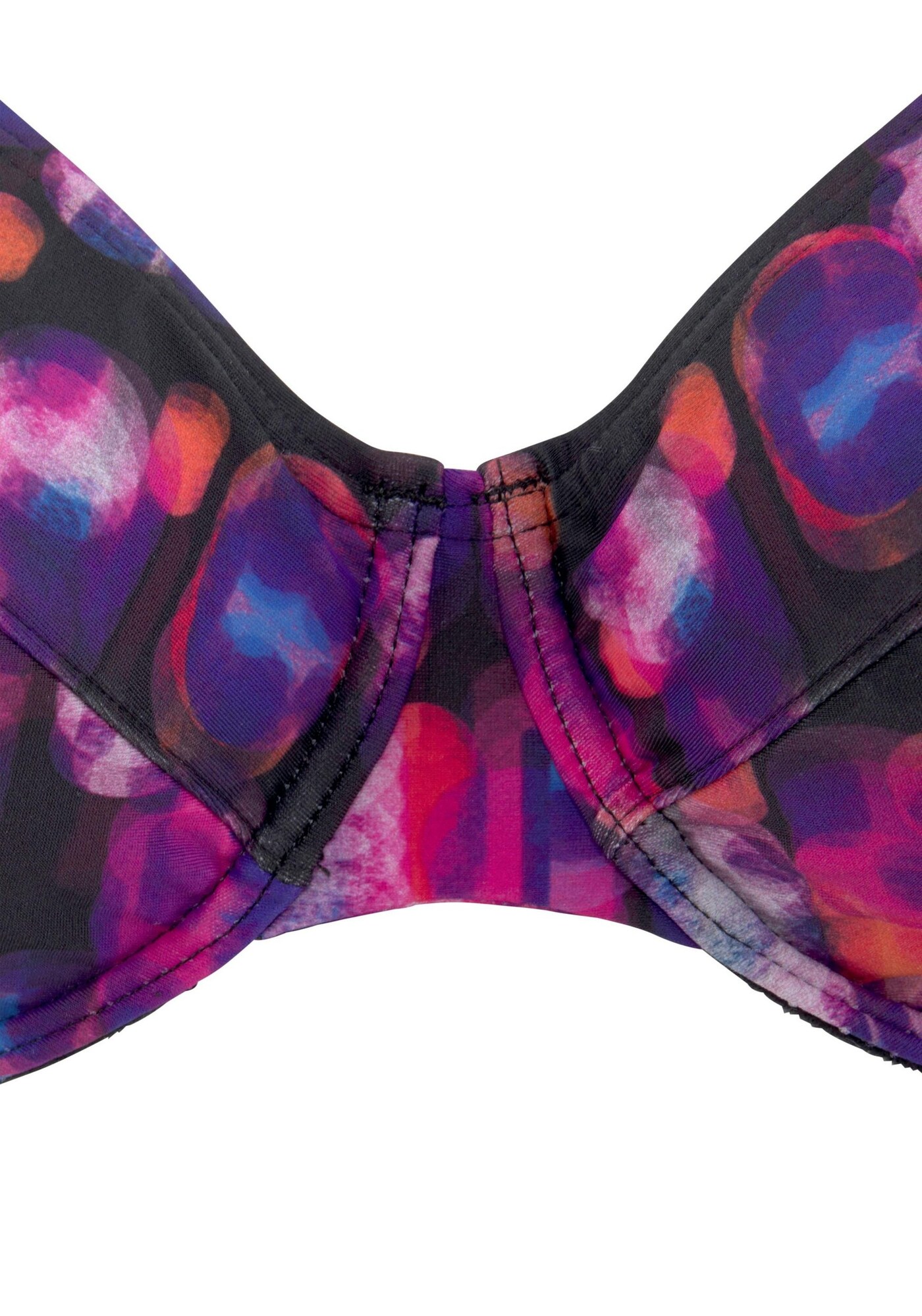 LASCANA Bikini felső  sötétlila / rózsaszín / fekete termék 2. képe