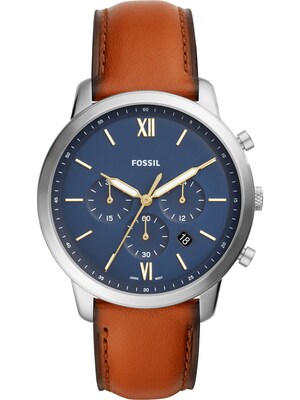 FOSSIL Reloj analógico 'FS5453'  azul / cognac / plata