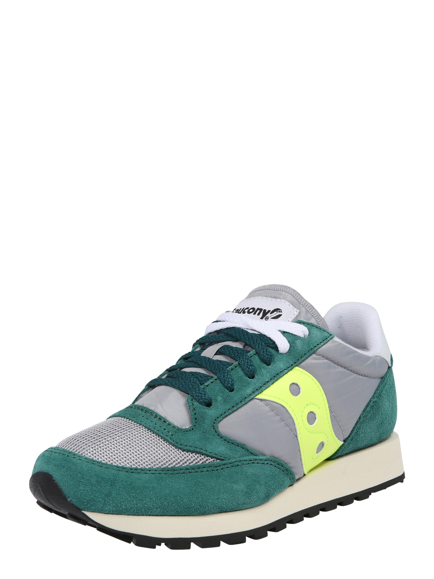 Saucony Heren Sneakers Laag Jazz Original Vintage Neongeel Grijs Donkergroen saucony kopen in de aanbieding