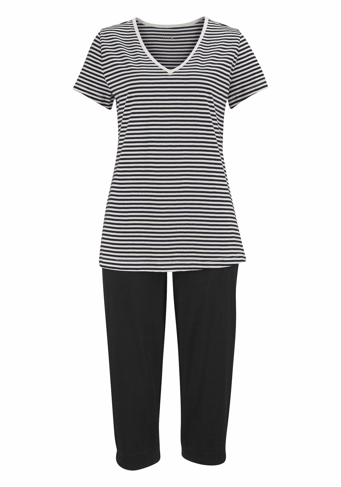 H.I.S Pijama negro / blanco