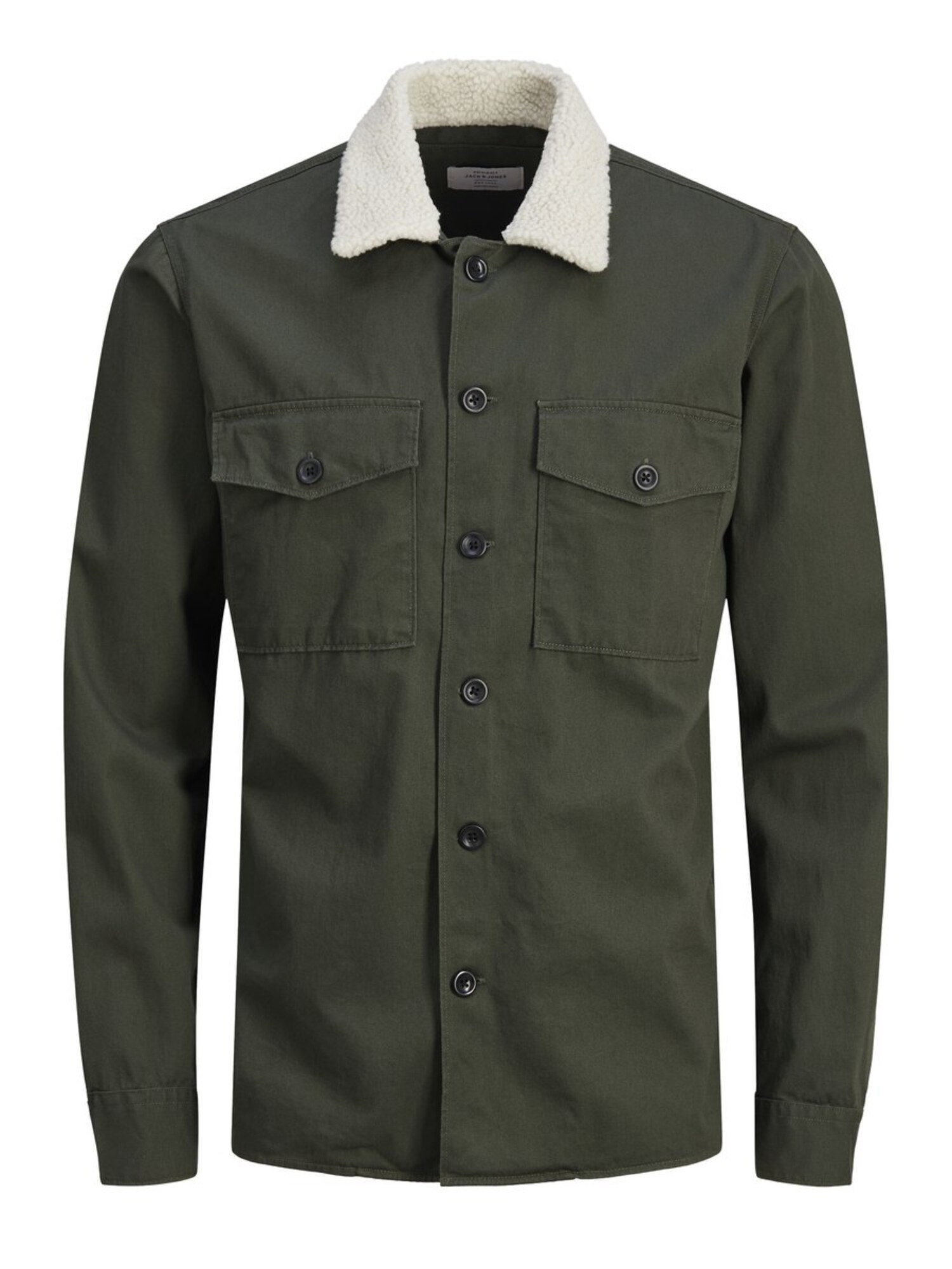Jack And Jones Heren Overhemd Shearling Kaki jack and jones kopen in de aanbieding