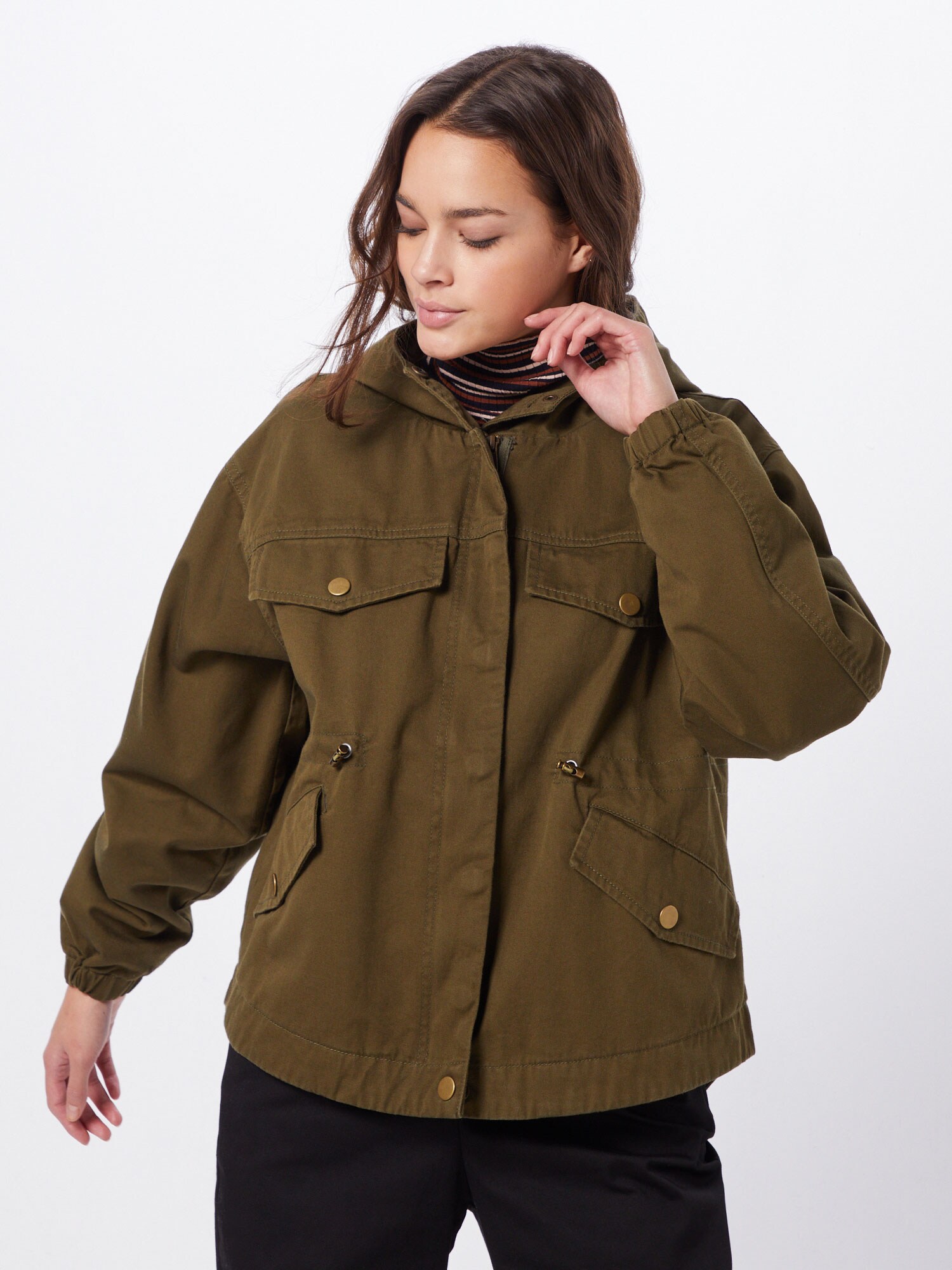 Urban Classics Prechodná parka  olivová (obrázok 2)