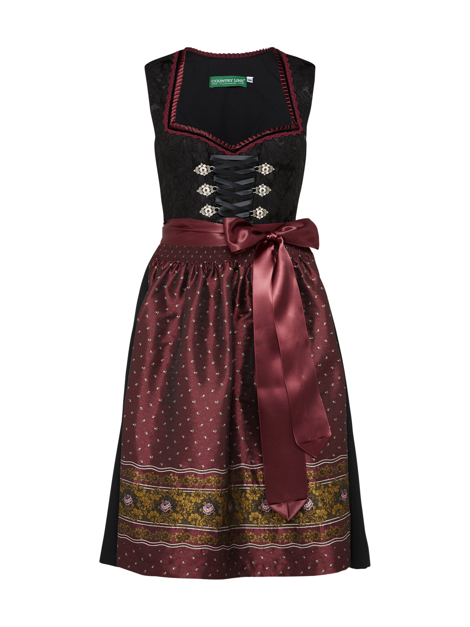 Country Line Dames Dirndl Bordeaux Zwart country line kopen in de aanbieding