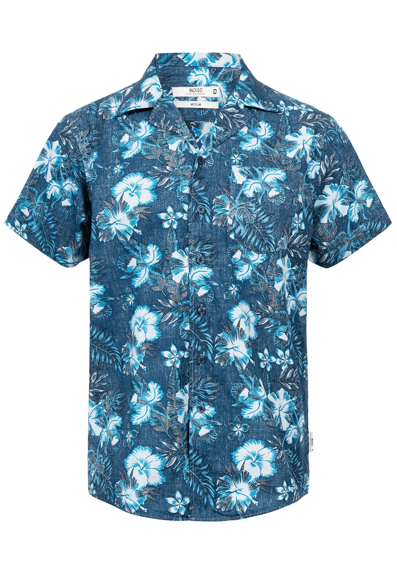 Indicode Jeans Heren Overhemd Mcmillan Blauw Grijs indicode jeans kopen in de aanbieding