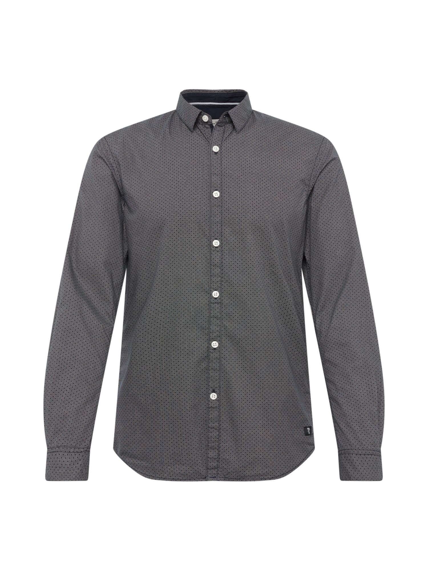 Tom Tailor Denim Heren Overhemd Navy Donkergrijs tom tailor denim kopen in de aanbieding