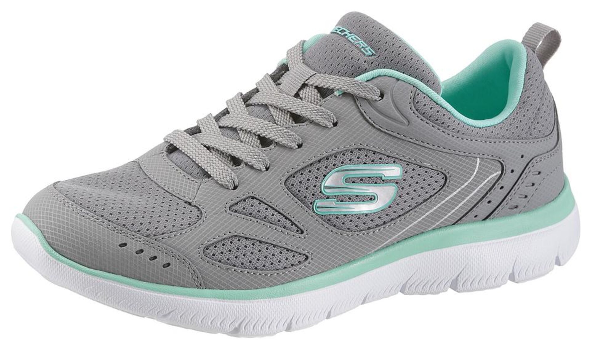 SKECHERS Rövid szárú sportcipők 'Summits-Suited'  szürke / menta akciós termékkép 1