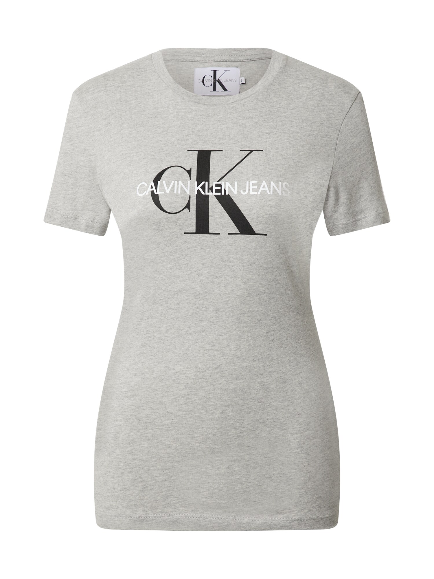 Calvin Klein Jeans Marškinėliai  šviesiai pilka / juoda / balta