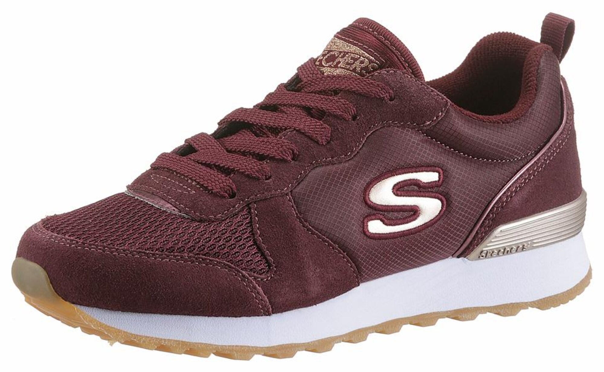 SKECHERS Sportbačiai be auliuko 'Goldn gurl'  tamsiai raudona / smėlio