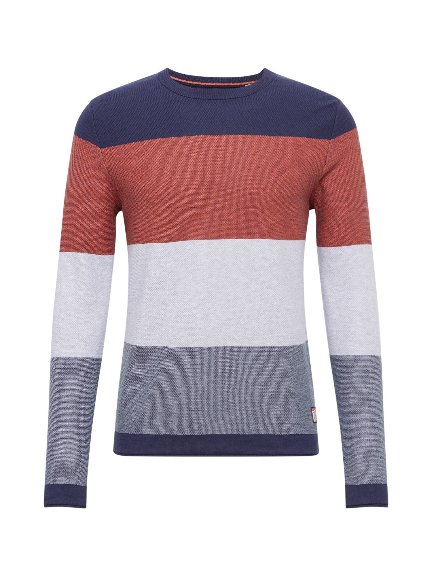 JACK & JONES Megztinis 'Flame'  margai mėlyna / tamsiai mėlyna / margai raudona / balta