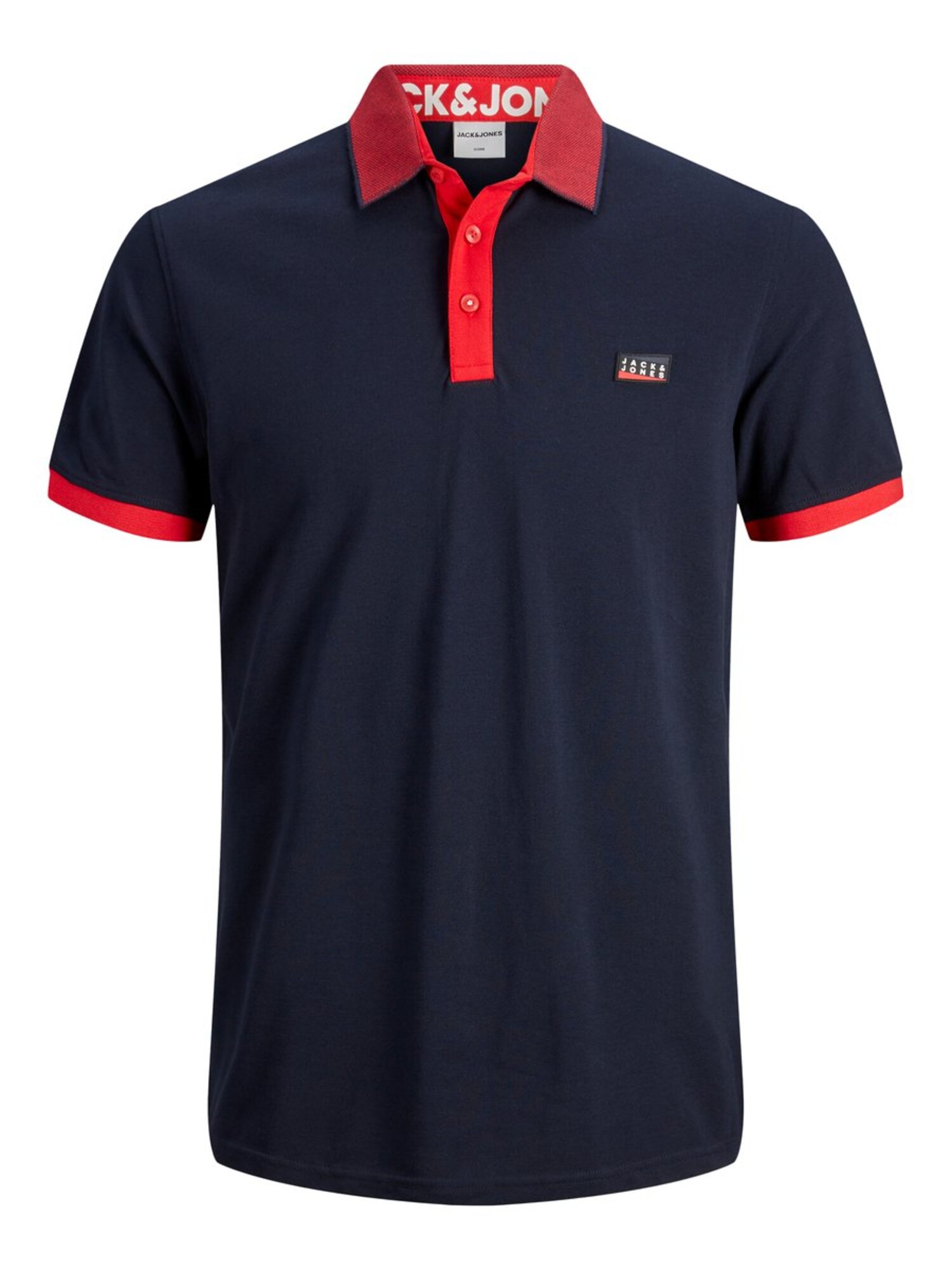JACK & JONES Marškinėliai  tamsiai mėlyna / raudona
