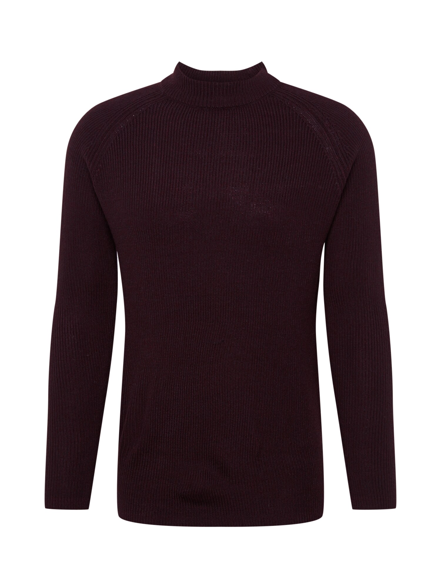 BURTON MENSWEAR LONDON Megztinis 'fisherman burg'  burgundiško vyno spalva