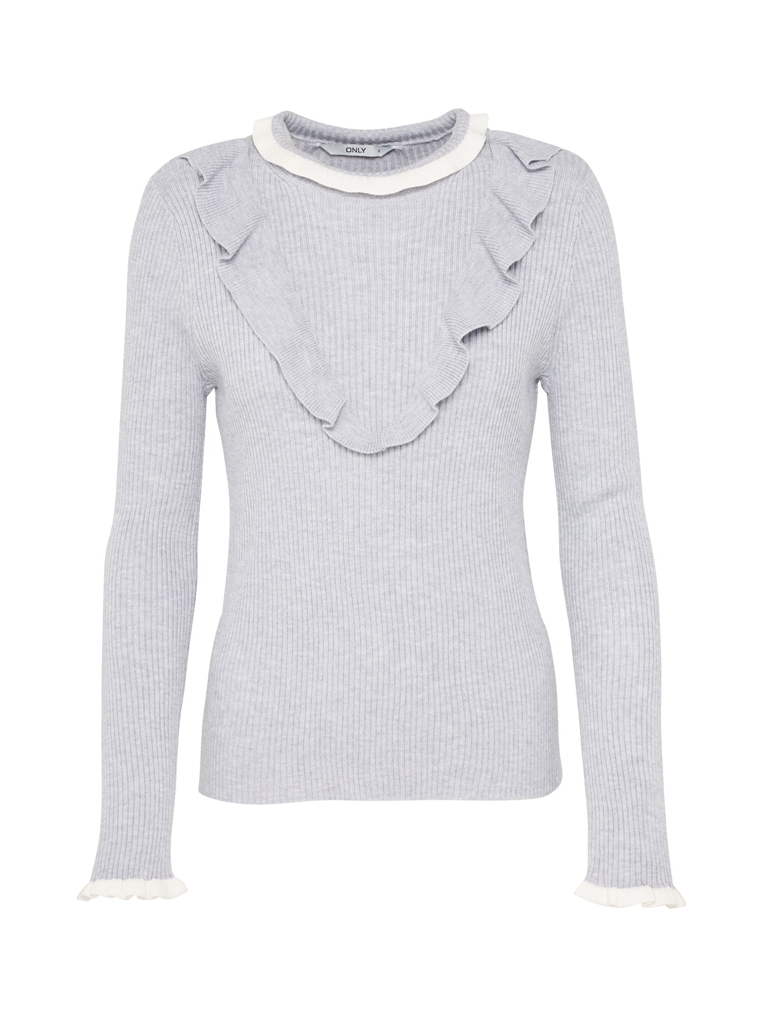 Only Dames Trui Ruffle Grijs only kopen in de aanbieding