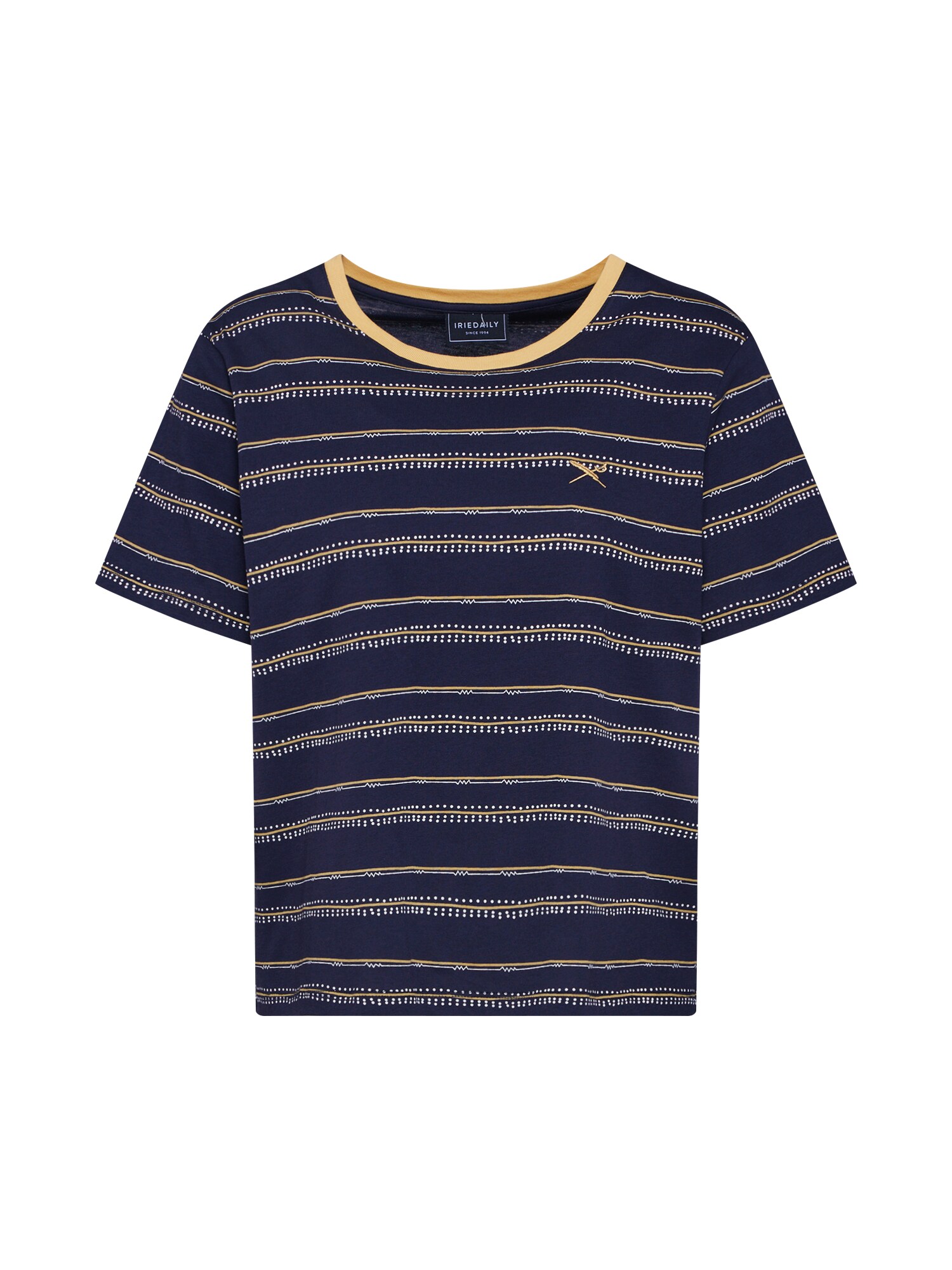 Iriedaily Dames Shirt Ethny Tee Navy Goudgeel iriedaily kopen in de aanbieding