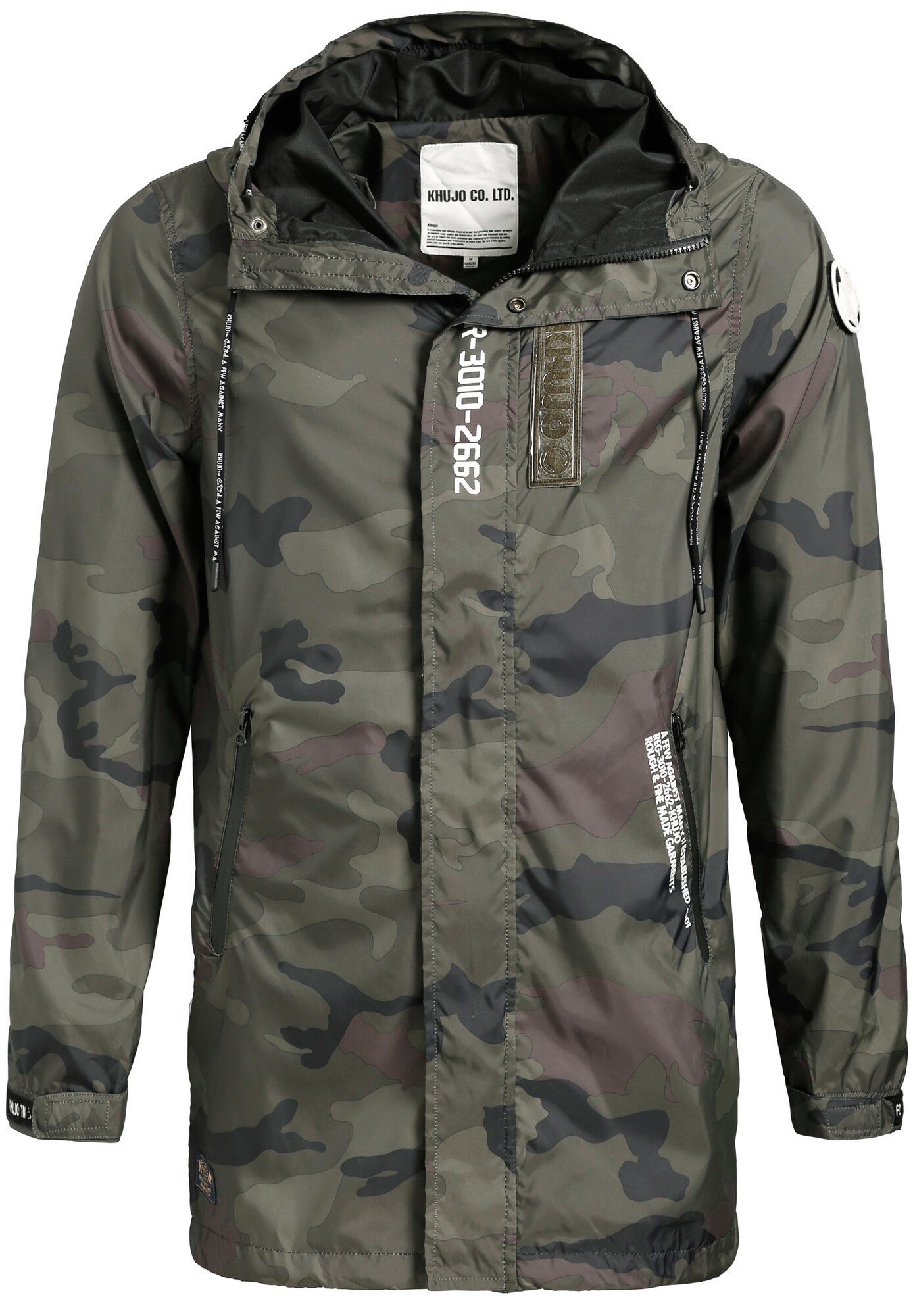 Khujo Heren Tussenjas Imran Kaki Zwart Wit khujo kopen in de aanbieding