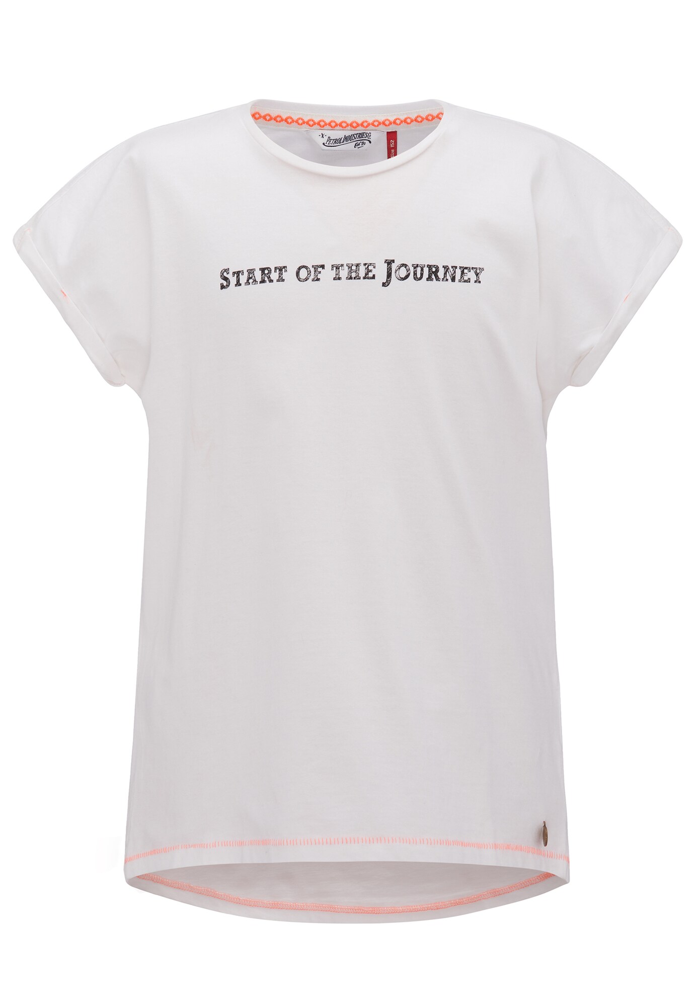 Petrol Industries Meisjes Shirt Zwart Gemeleerd Natuurwit petrol industries kopen in de aanbieding