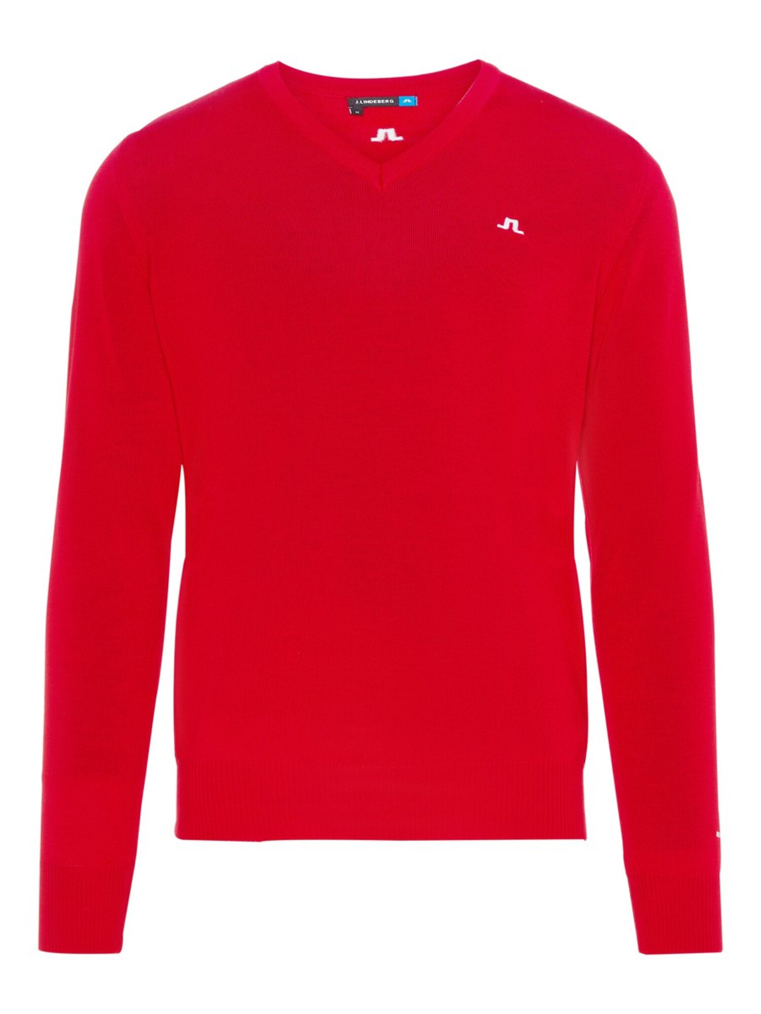 Jlindeberg Heren Trui Lymann Tour Vuurrood Wit jlindeberg kopen in de aanbieding