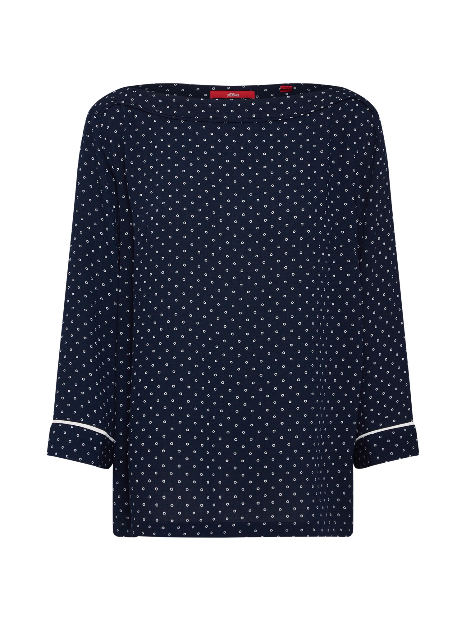Soliver Red Label Dames Blouse Crepe Bluse Nachtblauw Wit soliver red label kopen in de aanbieding