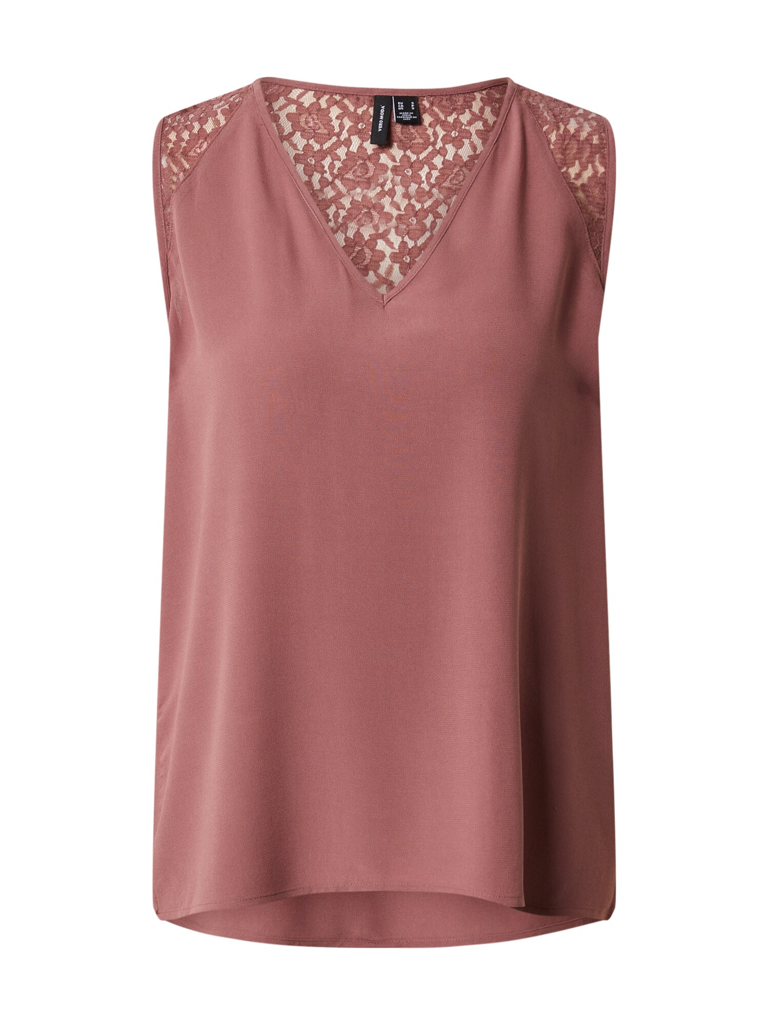VERO MODA Palaidinė be rankovių 'VMNEWDEBBIE S/L  LACE V-NECK TOP EXP'  rožių spalva