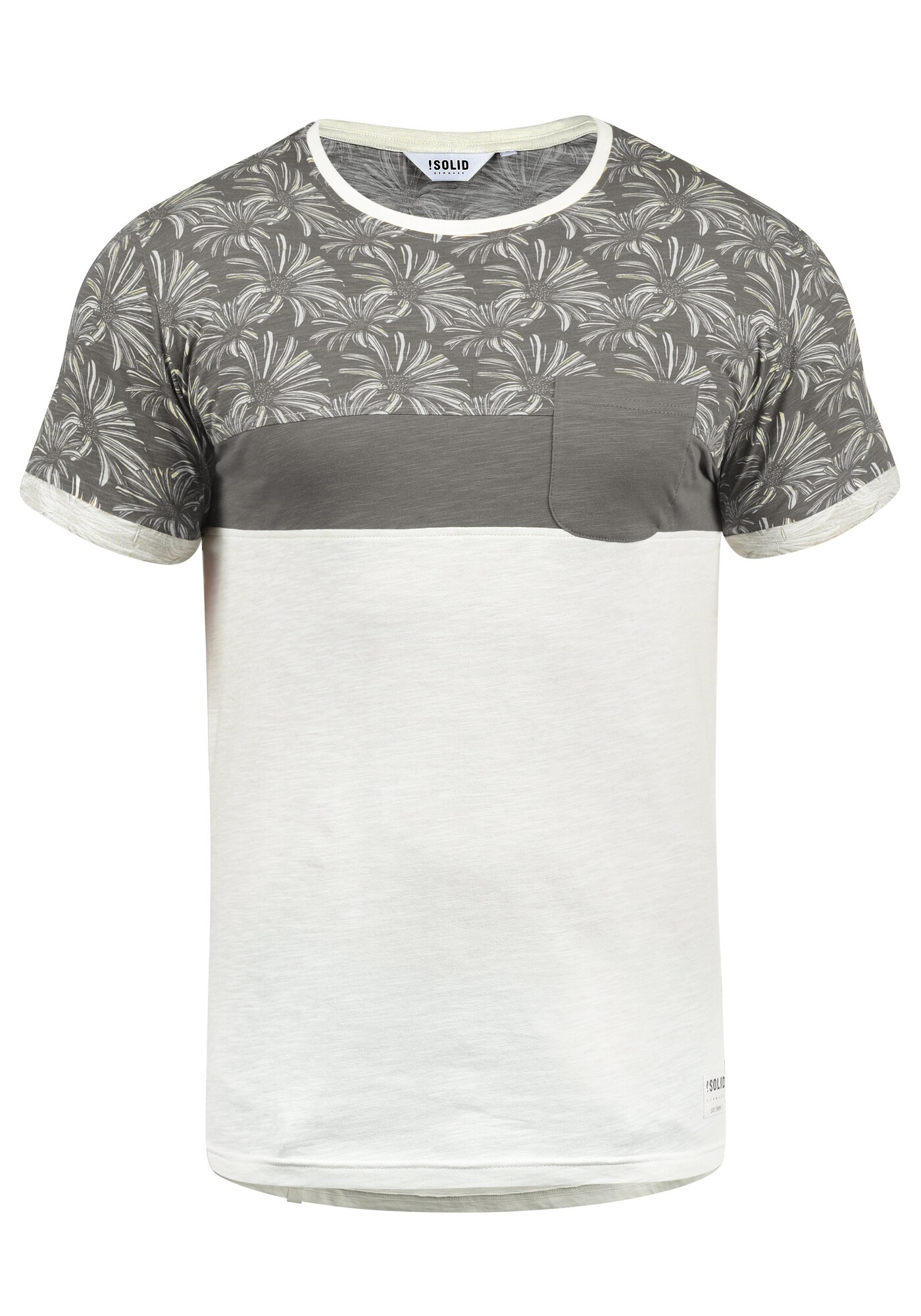 !Solid Camiseta 'Florian'  gris / blanco