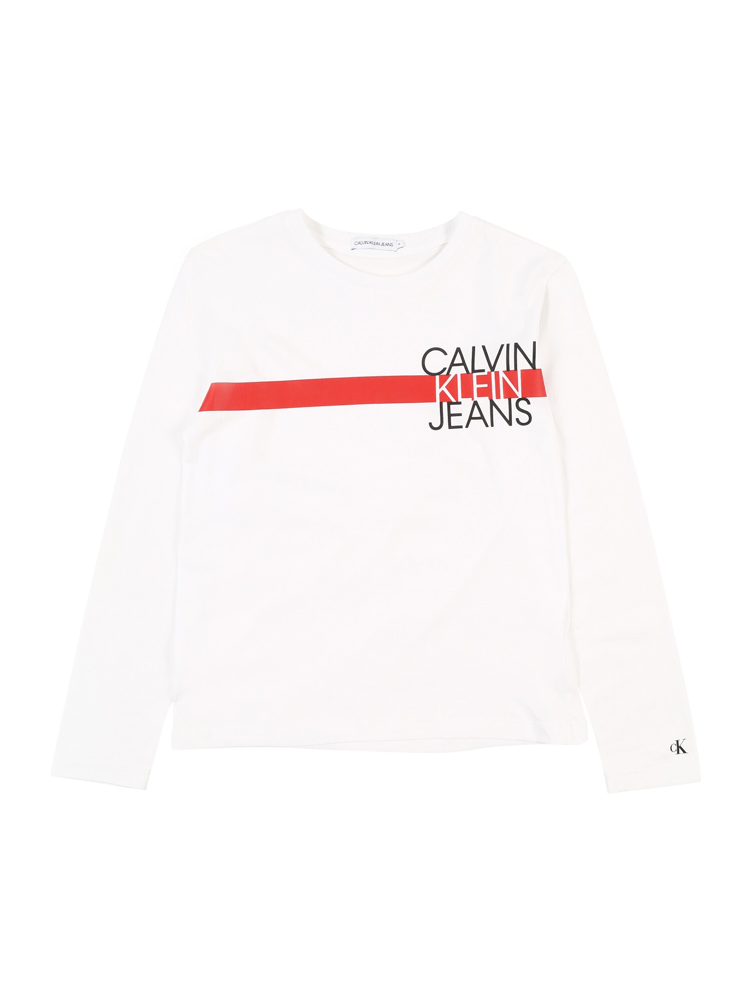 Calvin Klein Jeans Marškinėliai  balta / raudona / juoda
