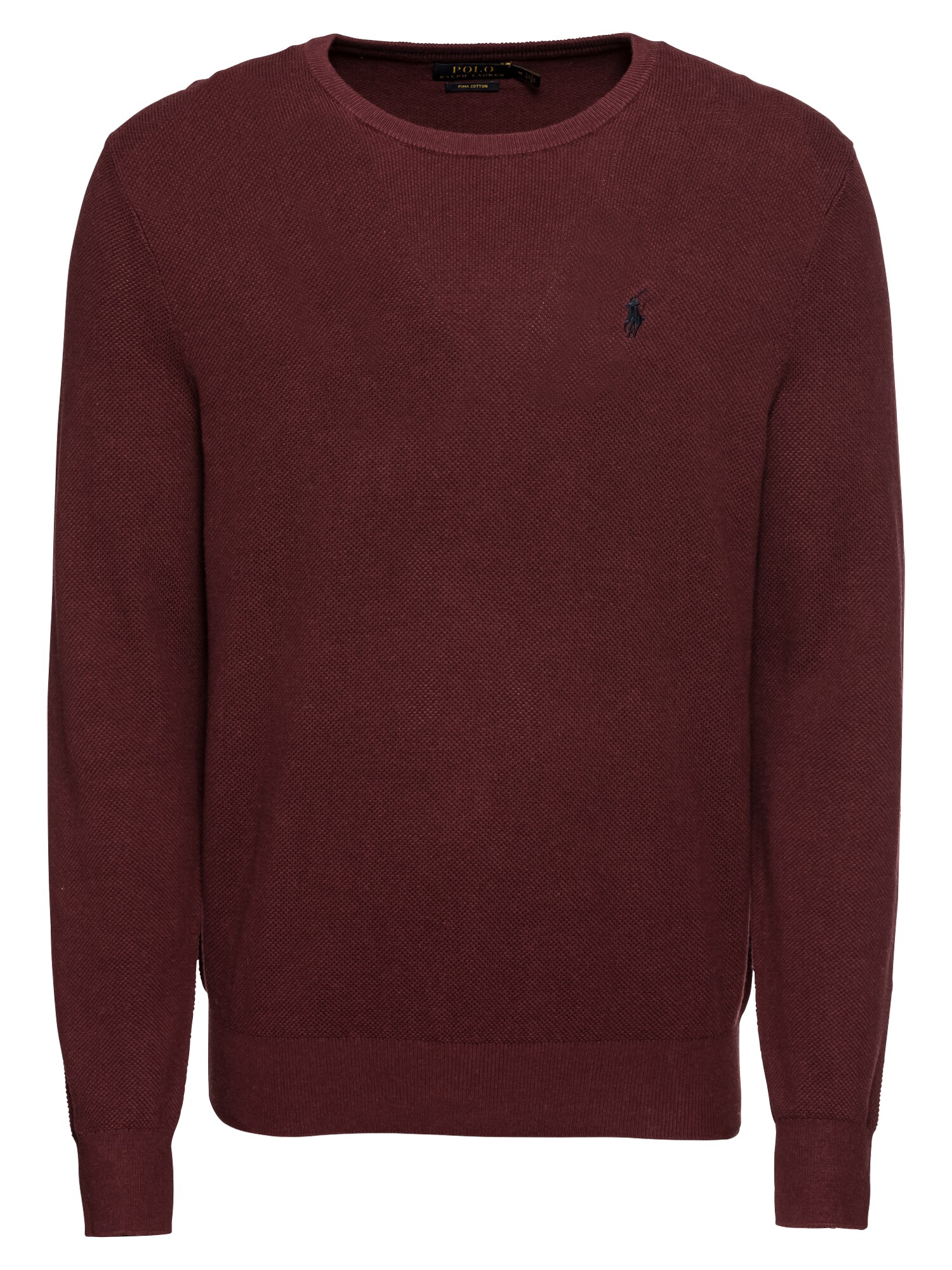 Polo Ralph Lauren Heren Trui Pima Cotton Texture Cn Wijnrood polo ralph lauren kopen in de aanbieding