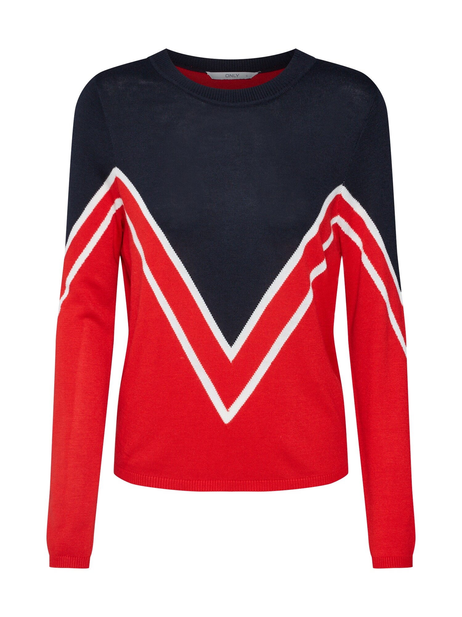 Only Dames Trui Onlholli Nachtblauw Rood Wit only kopen in de aanbieding