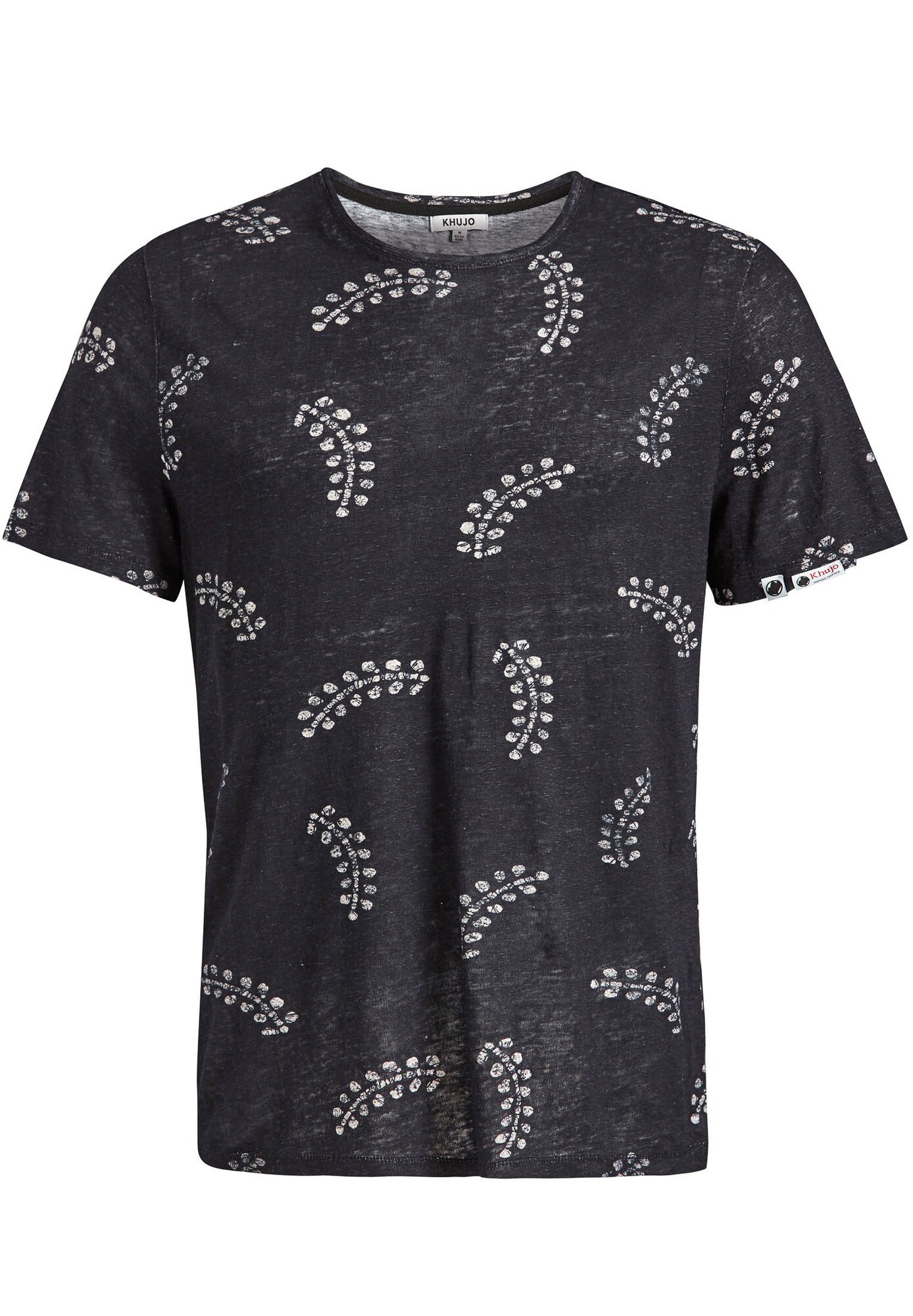 Khujo Heren Shirt Duck Aop Zwart Wit khujo kopen in de aanbieding