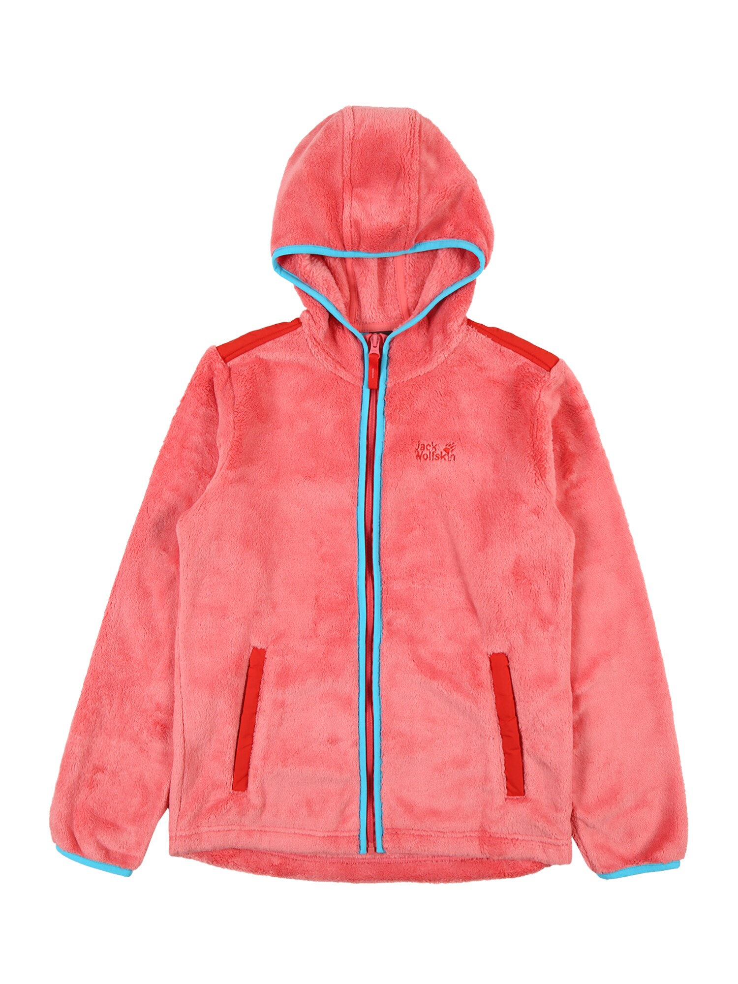 JACK WOLFSKIN Sportinė striukė 'NEPALI'  koralų splava / neoninė mėlyna