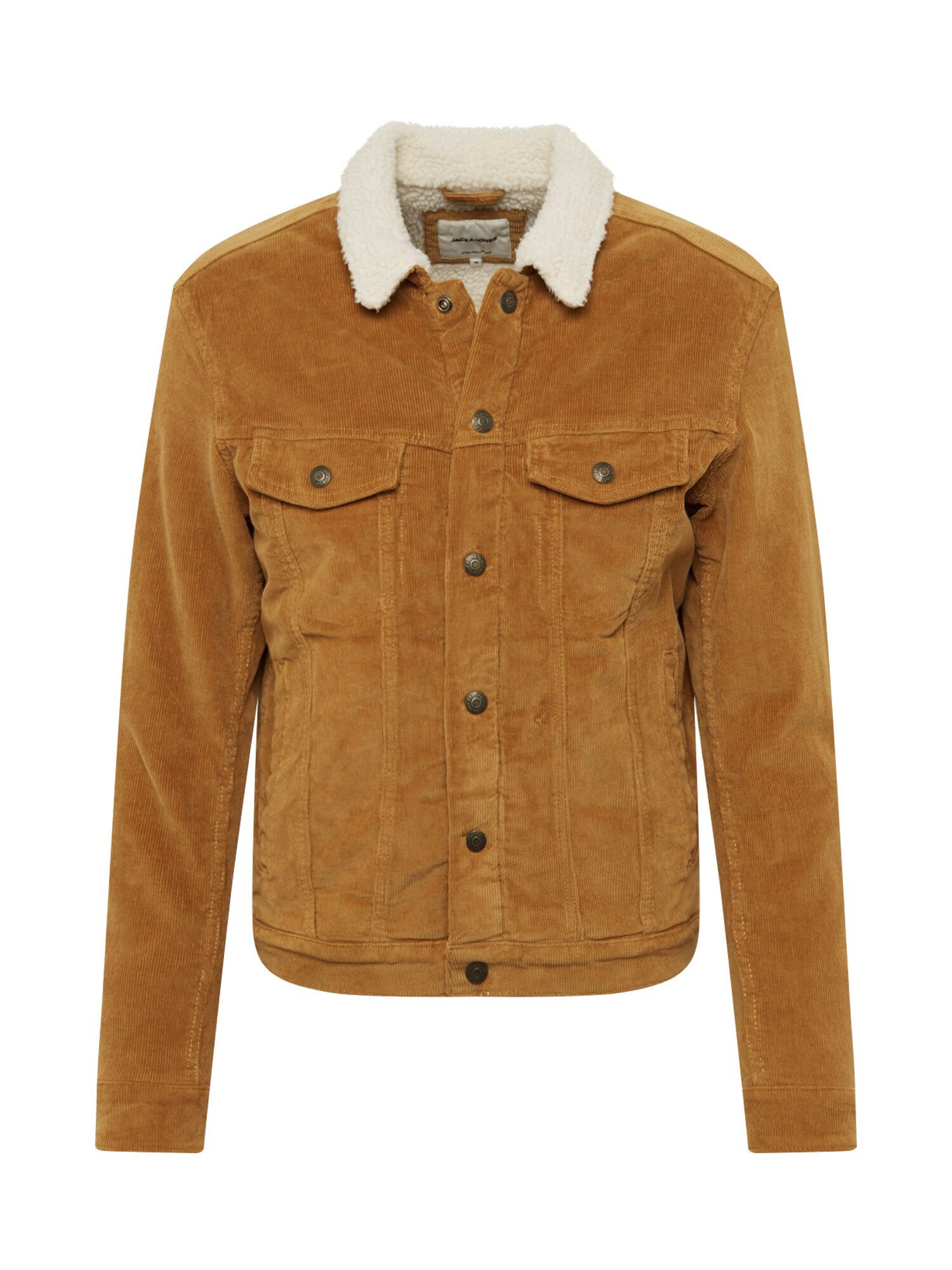 JACK & JONES Demisezoninė striukė 'IALVIN JJSHERPA CORDUROY AKM555 STS'  ruda