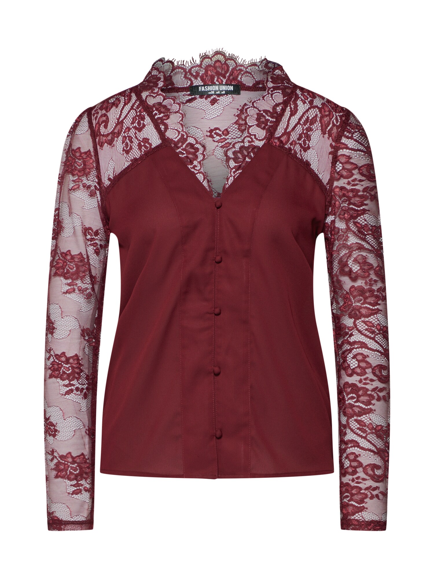 Fashion Union Dames Blouse Elizabeth Bourgogne fashion union kopen in de aanbieding