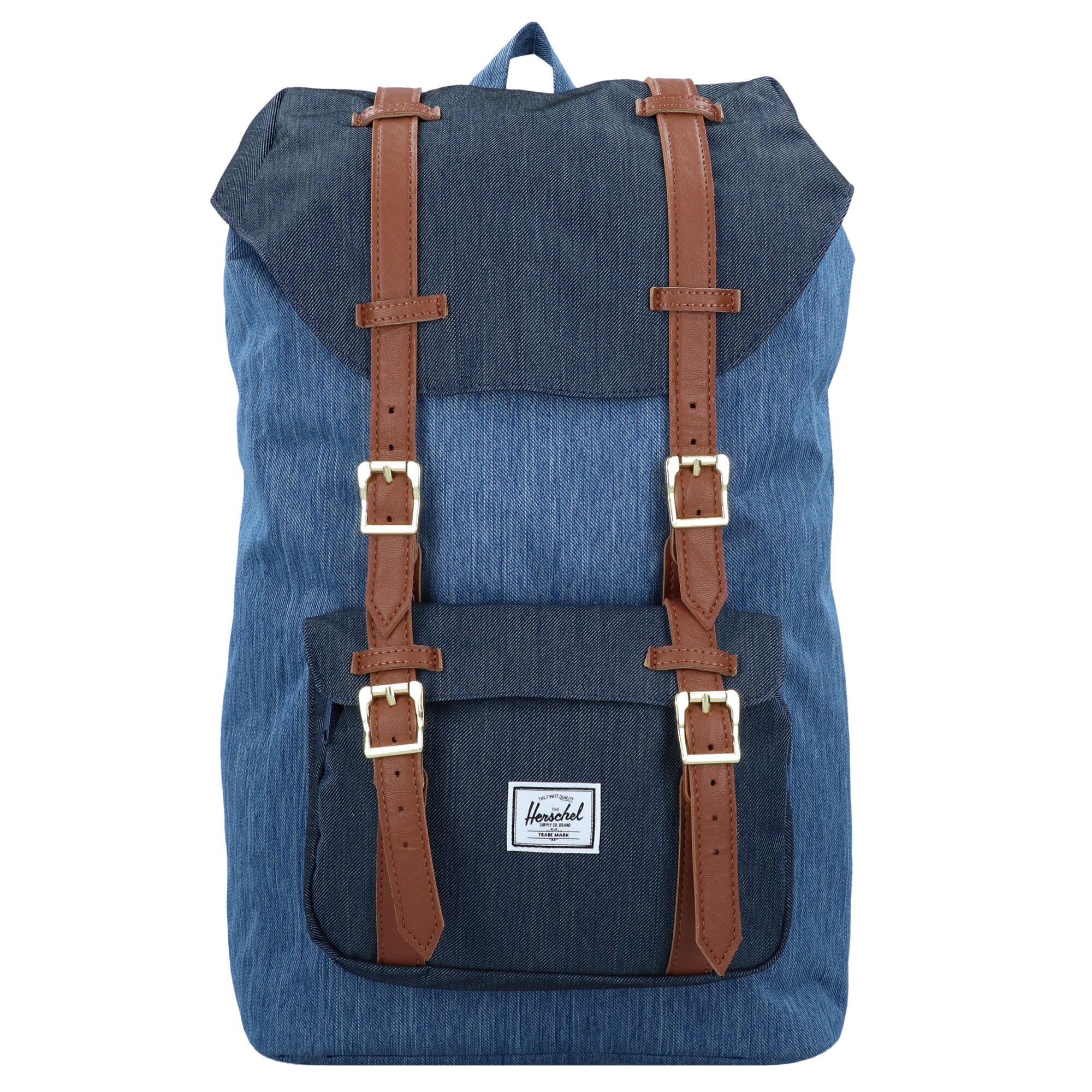 Herschel Dames Rugzak Little America Blauw Gemeleerd Bruin herschel kopen in de aanbieding