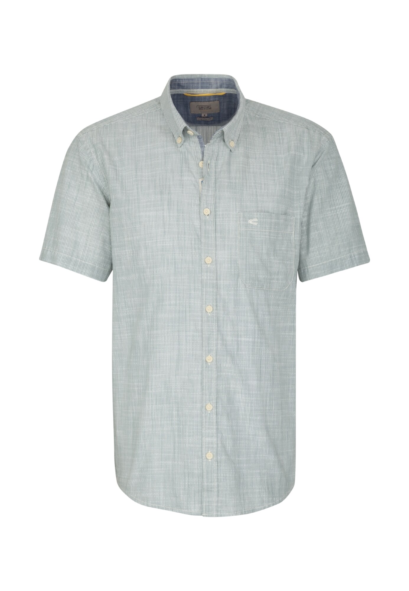 Camel Active Heren Overhemd Pastelgroen Wit camel active kopen in de aanbieding