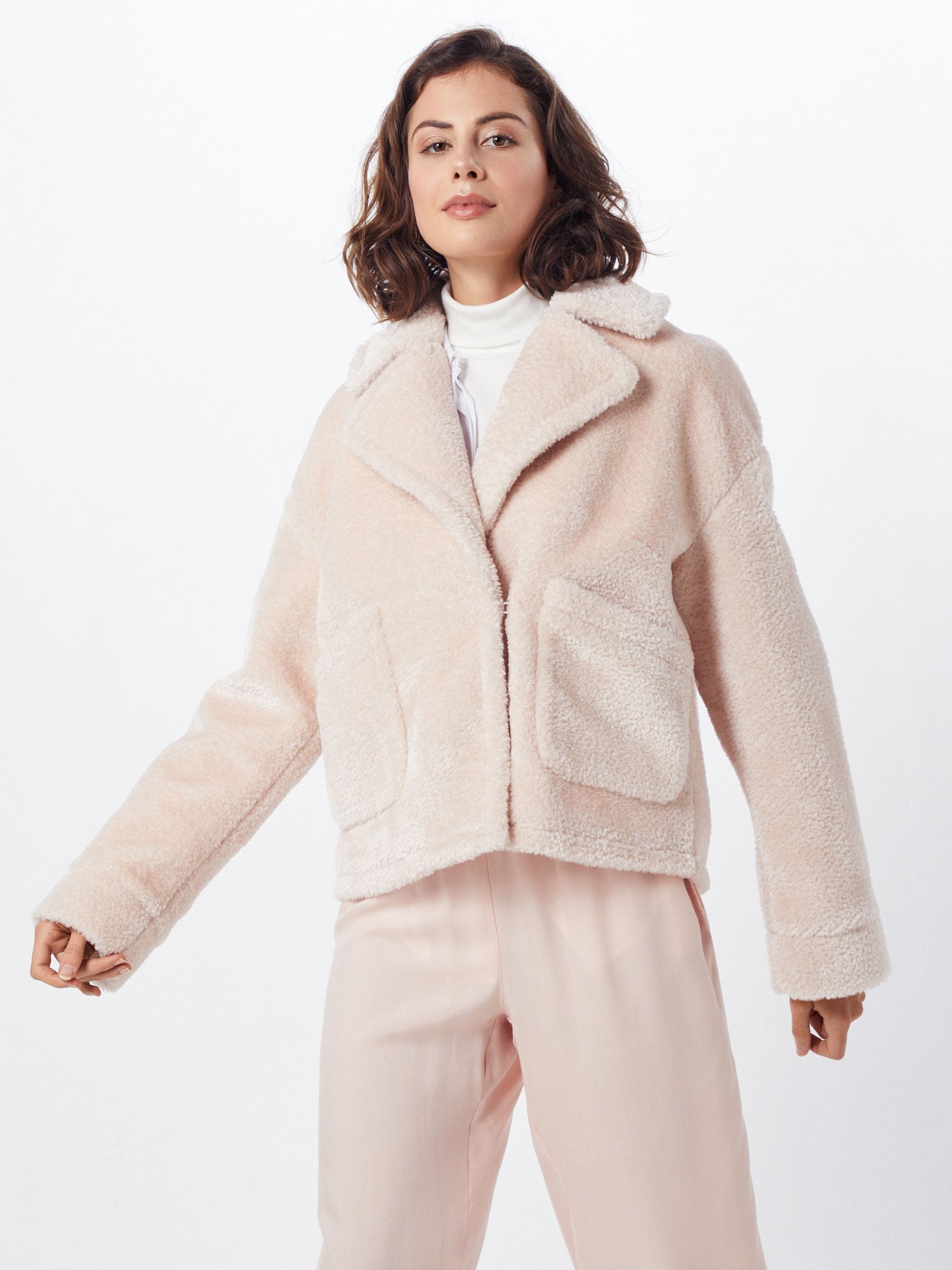 Urban Classics Átmeneti dzseki 'Sherpa Lapel'  homok termék 2. képe