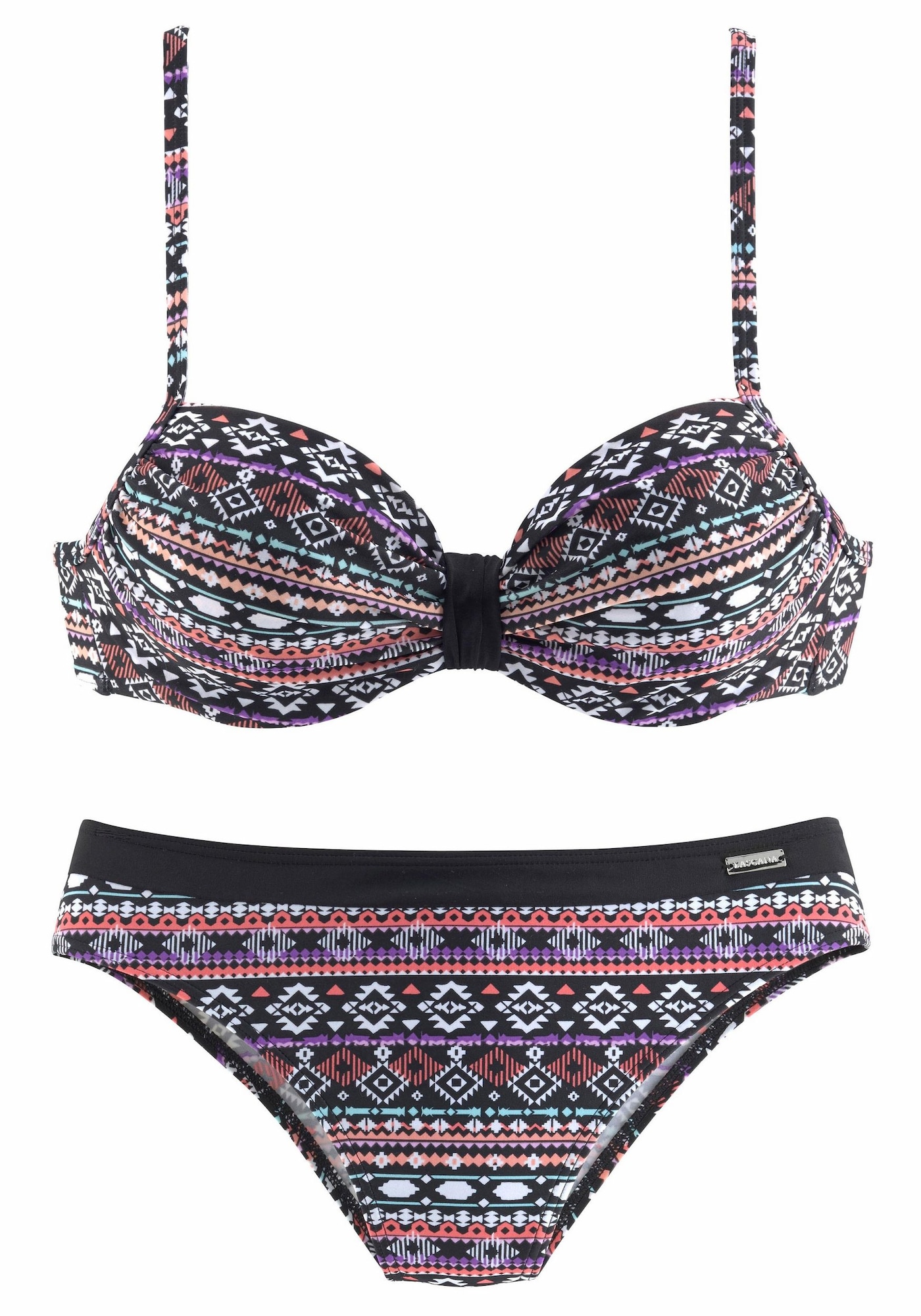 LASCANA Bikiny  námornícka modrá / fialová / pastelovo červená / biela