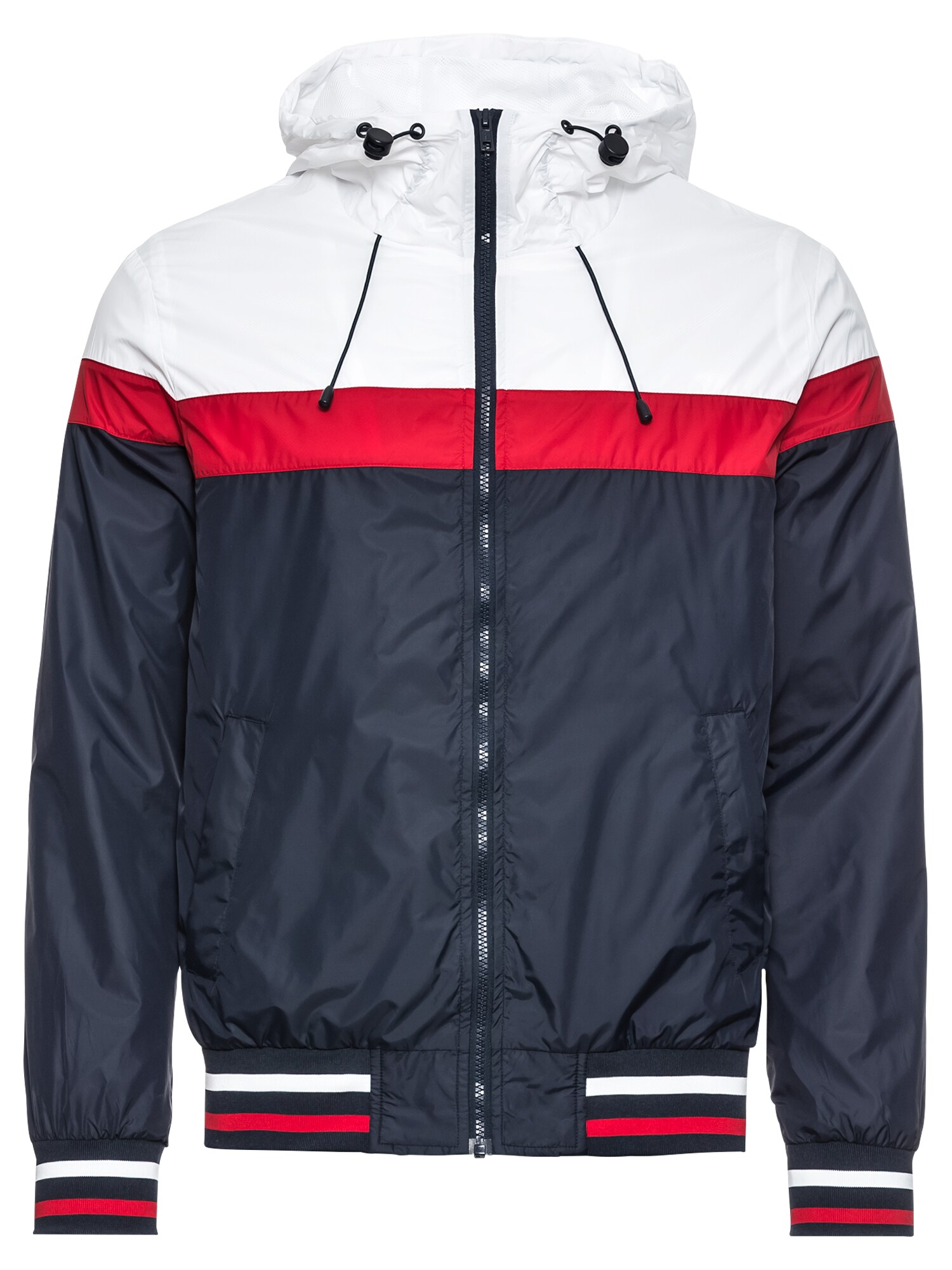 Urban Classics Demisezoninė striukė 'College Windrunner'  tamsiai mėlyna / raudona / balta