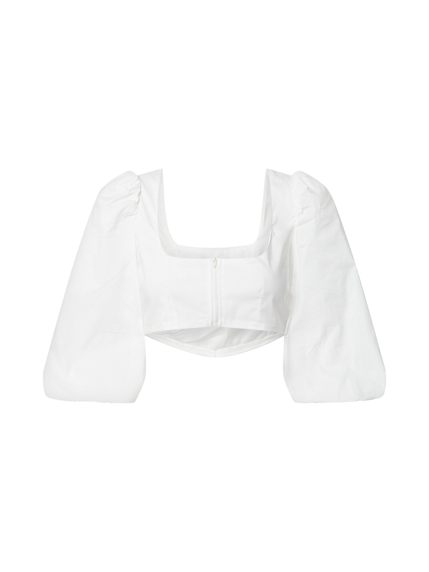 Missguided Palaidinė 'POPLIN PUFF SLEEVE CORSET TOP'  balta
