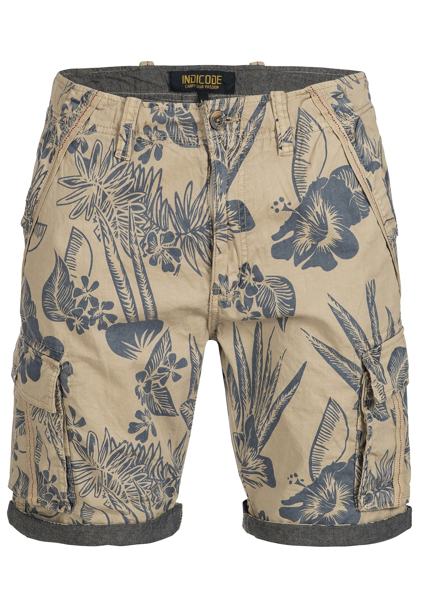 Indicode Jeans Heren Cargobroek Albert Beige Donkergrijs indicode jeans kopen in de aanbieding