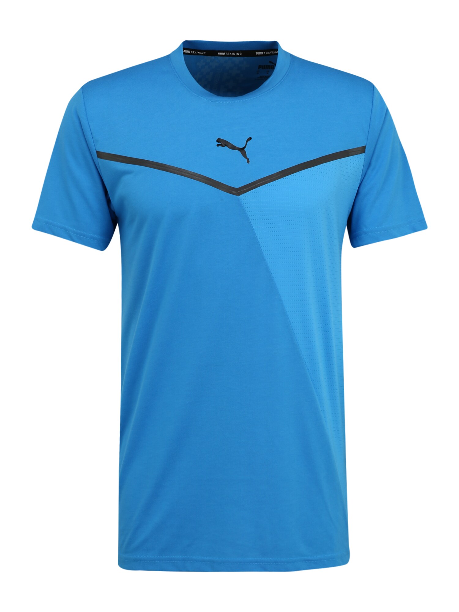 PUMA Sportiniai marškinėliai  juoda / mėlyna