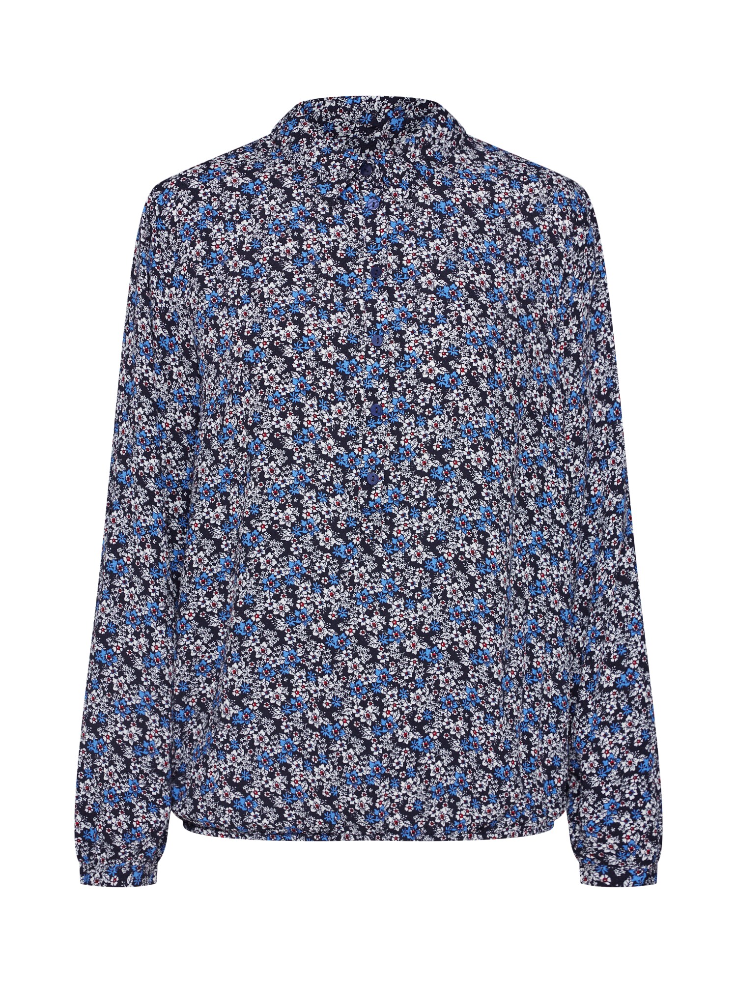 Tom Tailor Dames Blouse Dobby Navy Gemengde Kleuren tom tailor kopen in de aanbieding