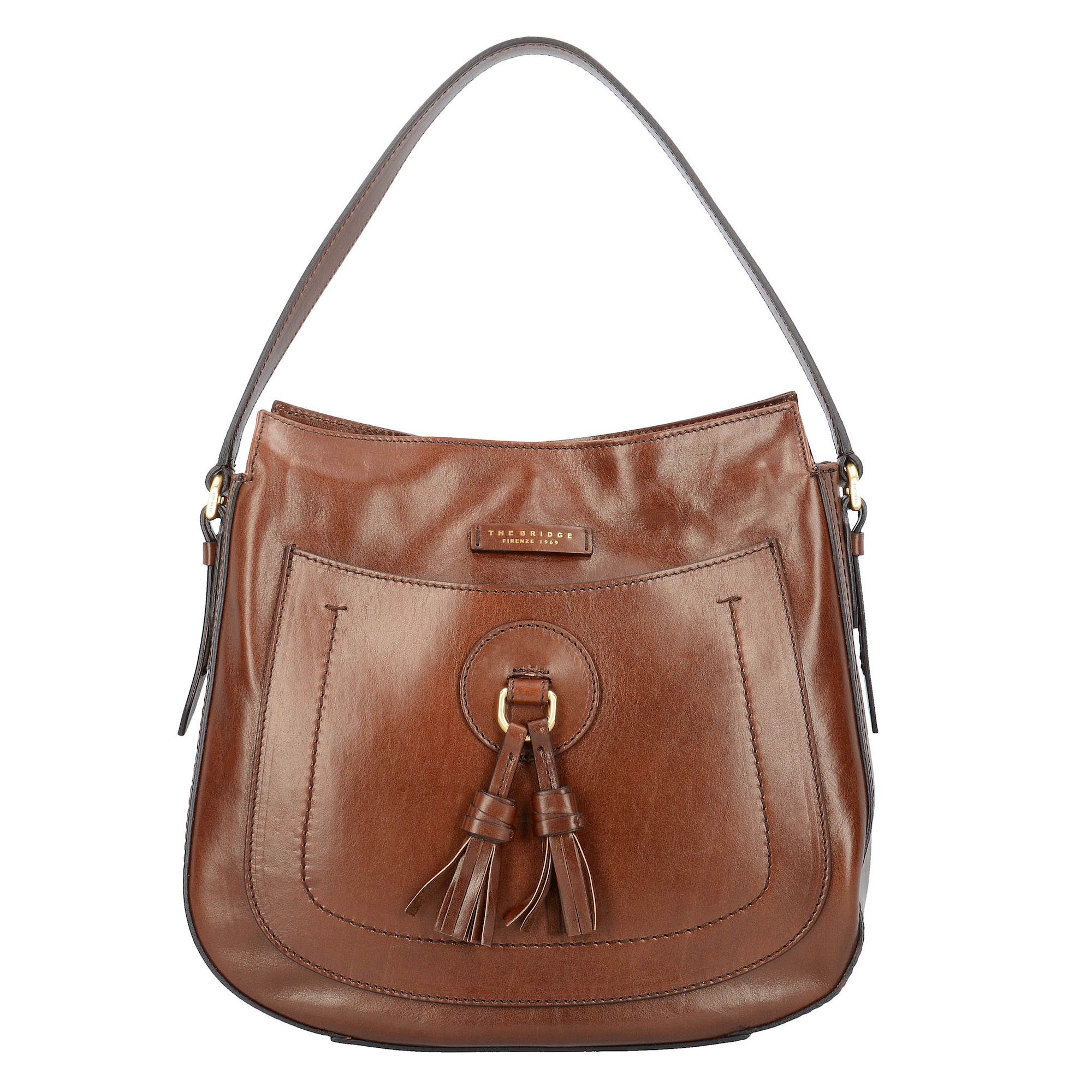 The Bridge Dames Schoudertas Santacroce Bruin the bridge kopen in de aanbieding