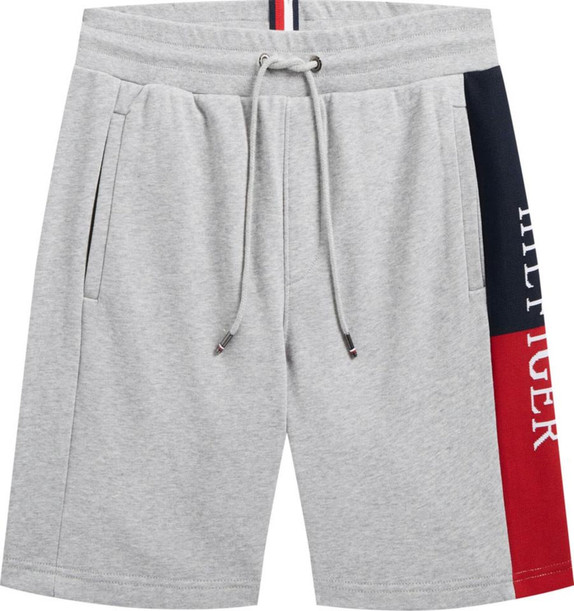TOMMY HILFIGER Kelnės  pilka / raudona / kobalto mėlyna / balta