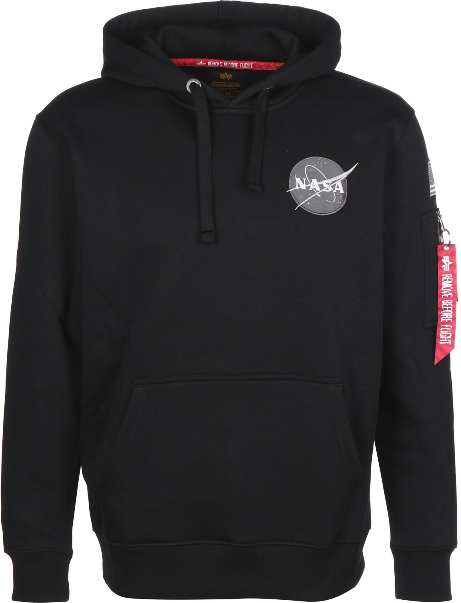 ALPHA INDUSTRIES Megztinis be užsegimo 'Space Shuttle'  juoda / pilka / balta