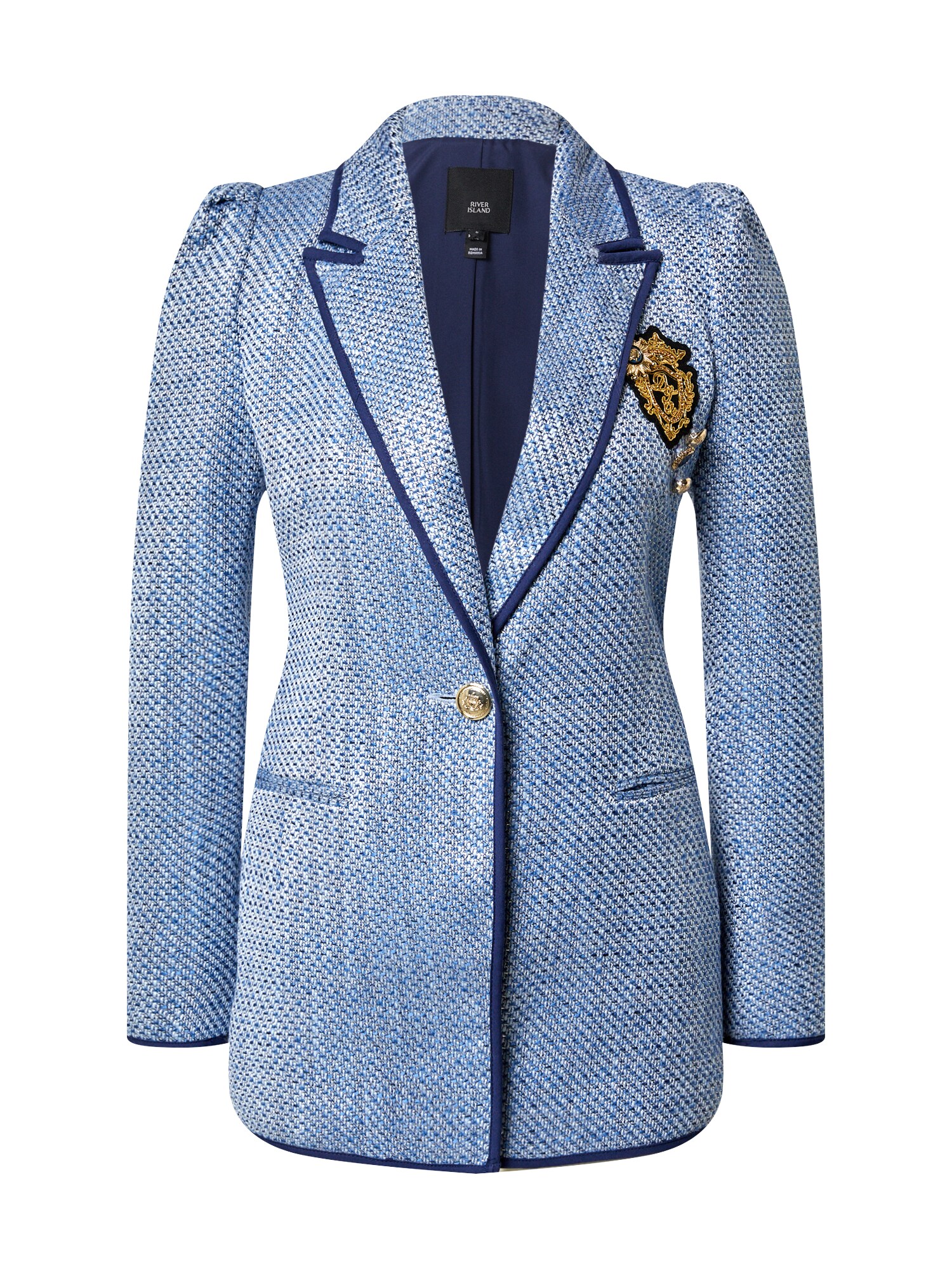 River Island Blazer švarkas  šviesiai mėlyna / mėlyna