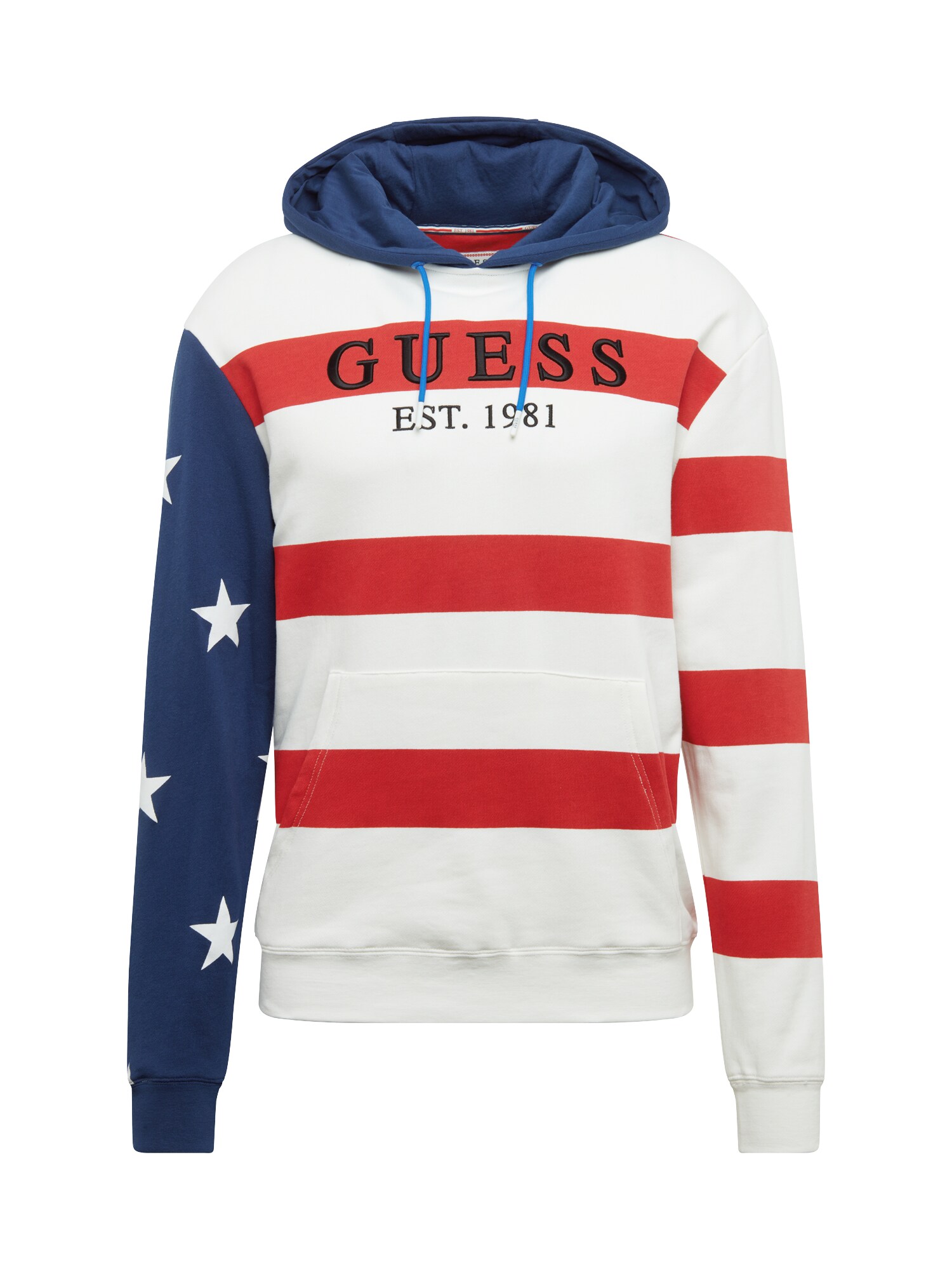 Guess Heren Sweatshirt Donkerblauw Rood Wit guess kopen in de aanbieding