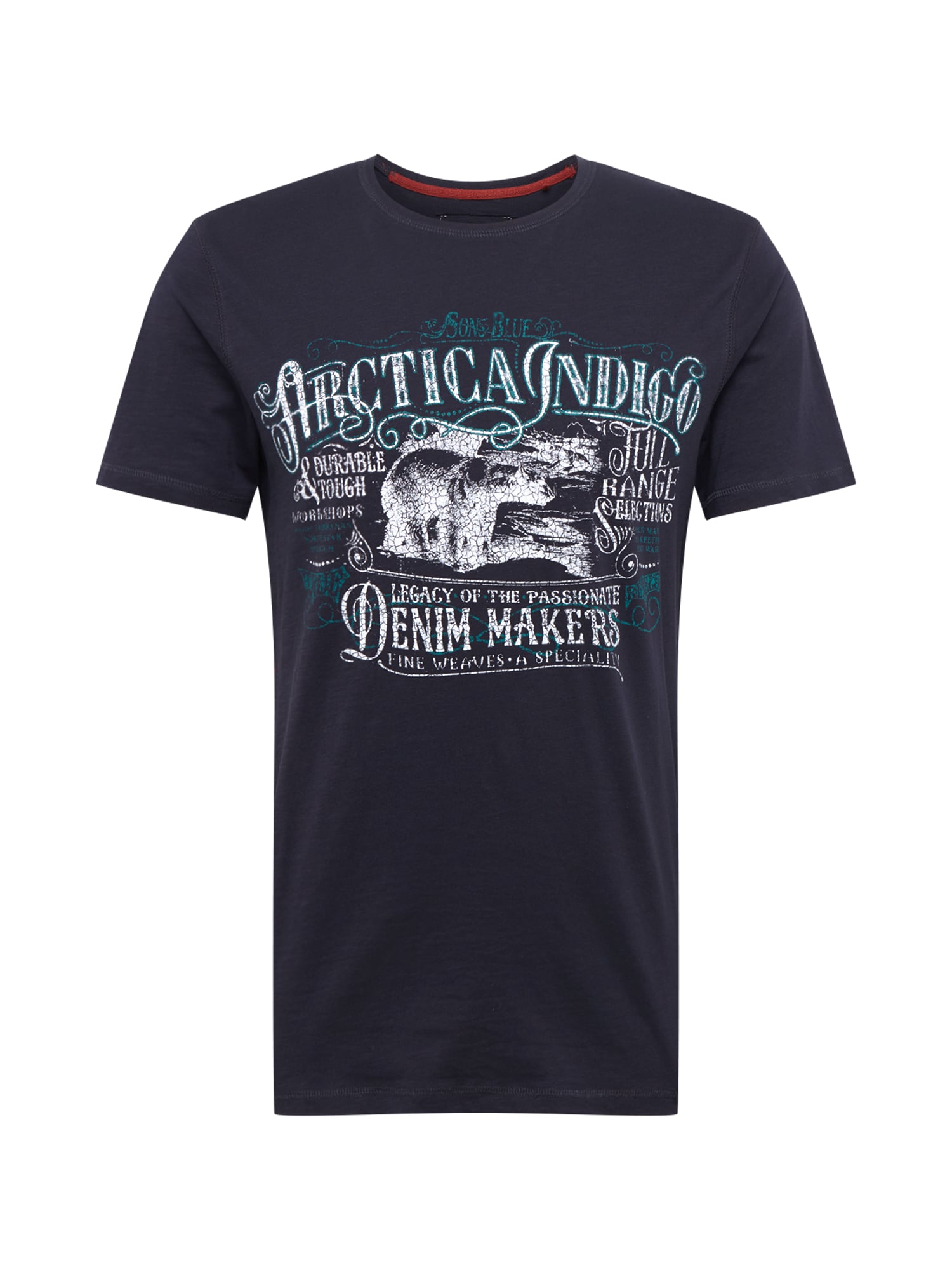 Only & Sons Marškinėliai 'HILMER'  tamsiai mėlyna / balta / benzino spalva