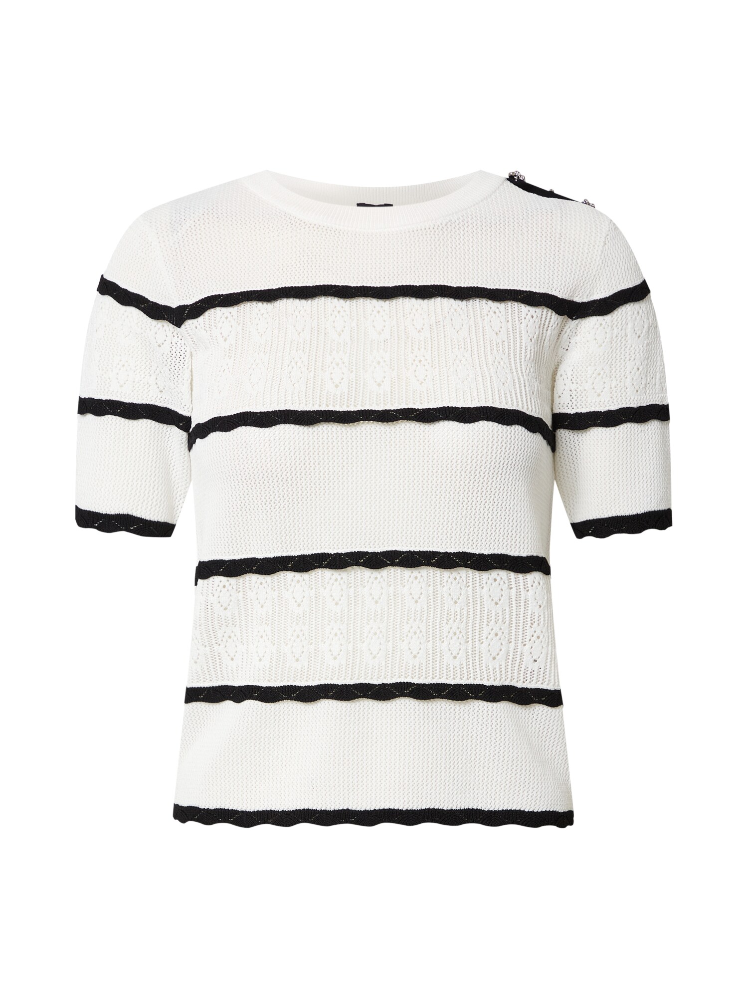 River Island Megztinis  balta / juoda