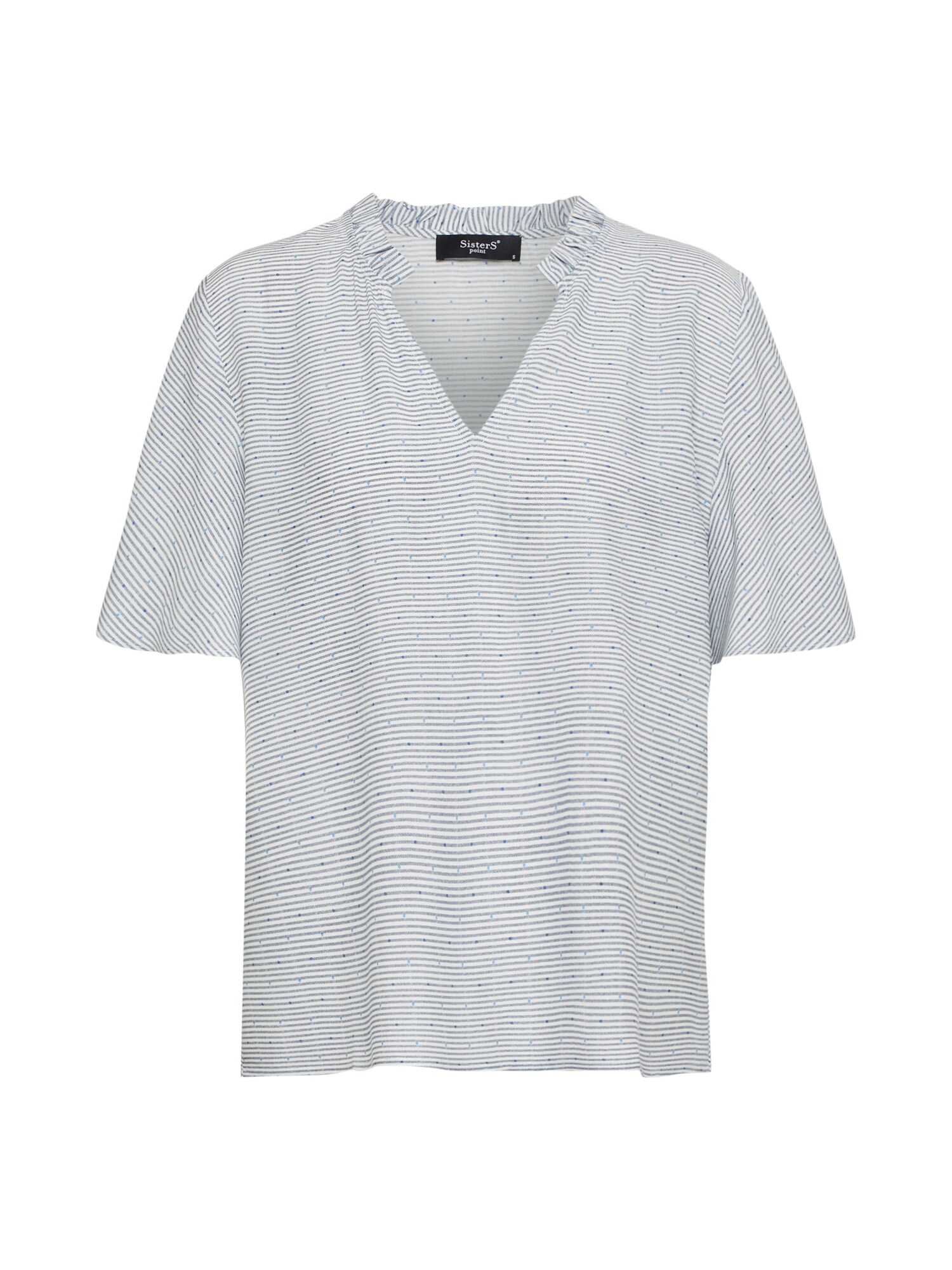 Sisters Point Dames Blouse Ena Ss Blauw Wit sisters point kopen in de aanbieding