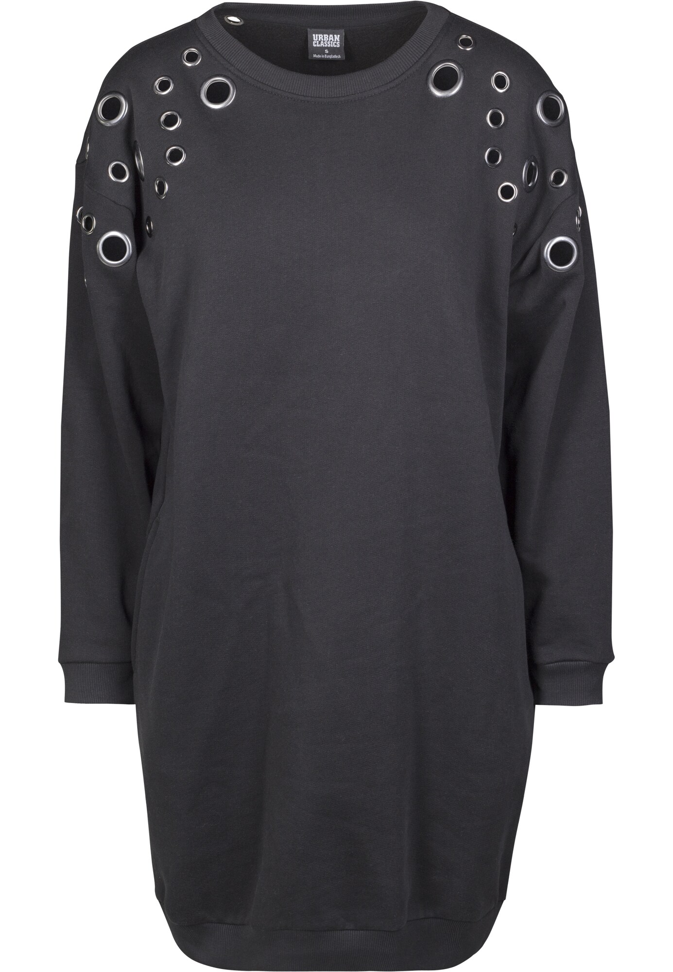 Urban Classics Curvy Suknelė 'Sweat Eyelet'  juoda