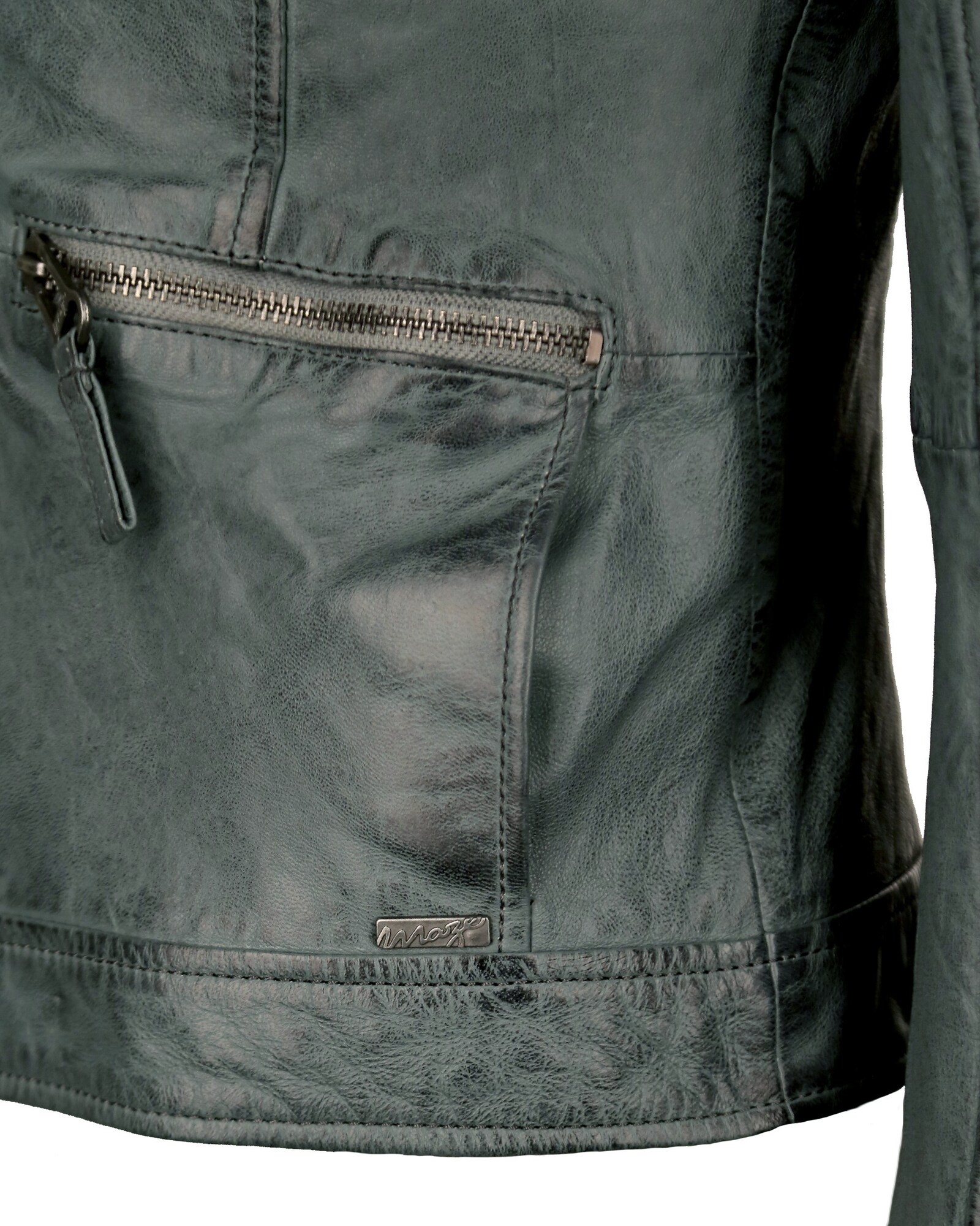 Thumbnail - Lederjacke mit stylische Kapuze ' Brayford '